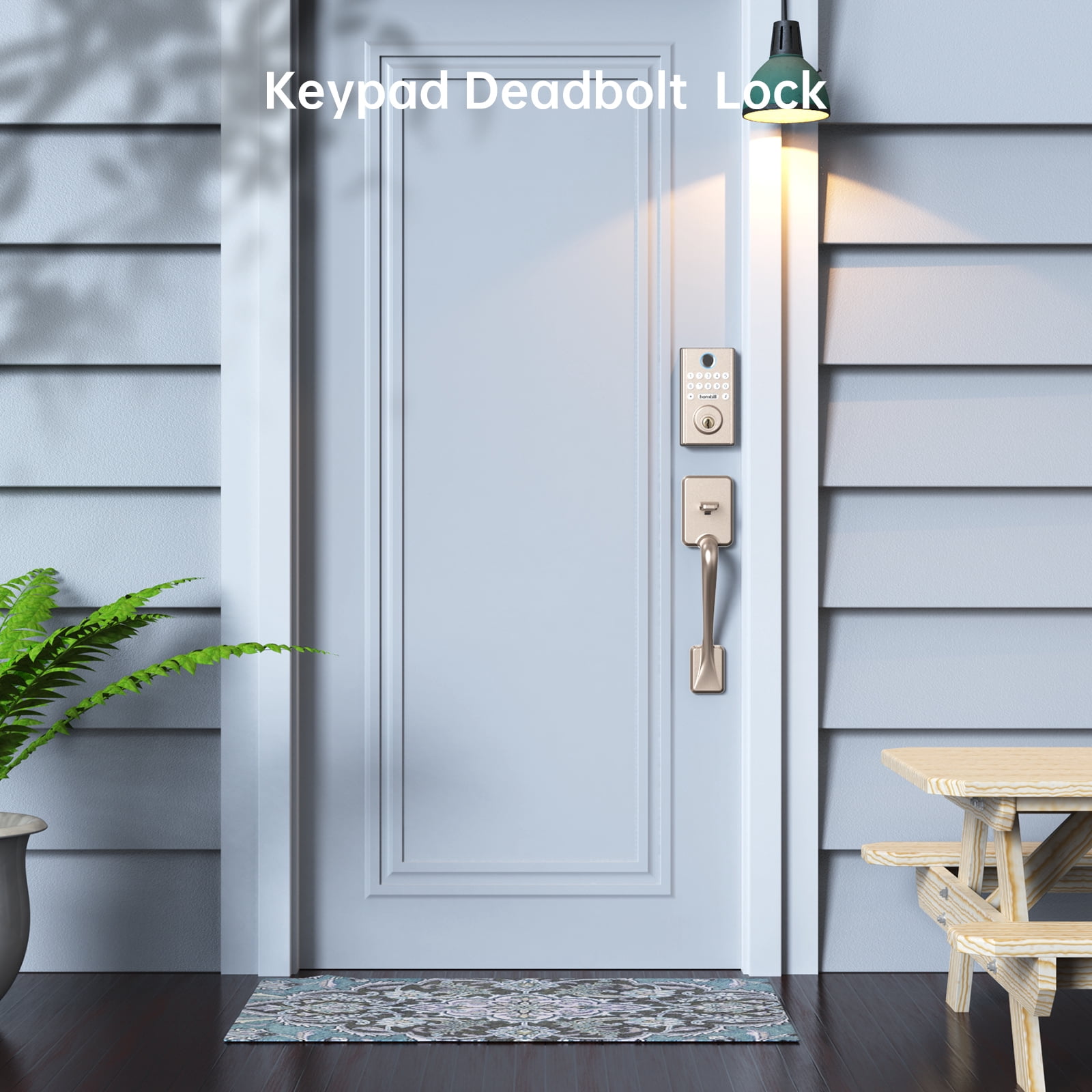 Hornbill Electronic Digital Keypad Lock, Fingerprint Front Door Lock, Keyless Entry Deadbolt Lock, Keypad Deadbolt Auto Lock, Easy to Install No Need to Drill, Suitable for Home Office Apartment - Image 8