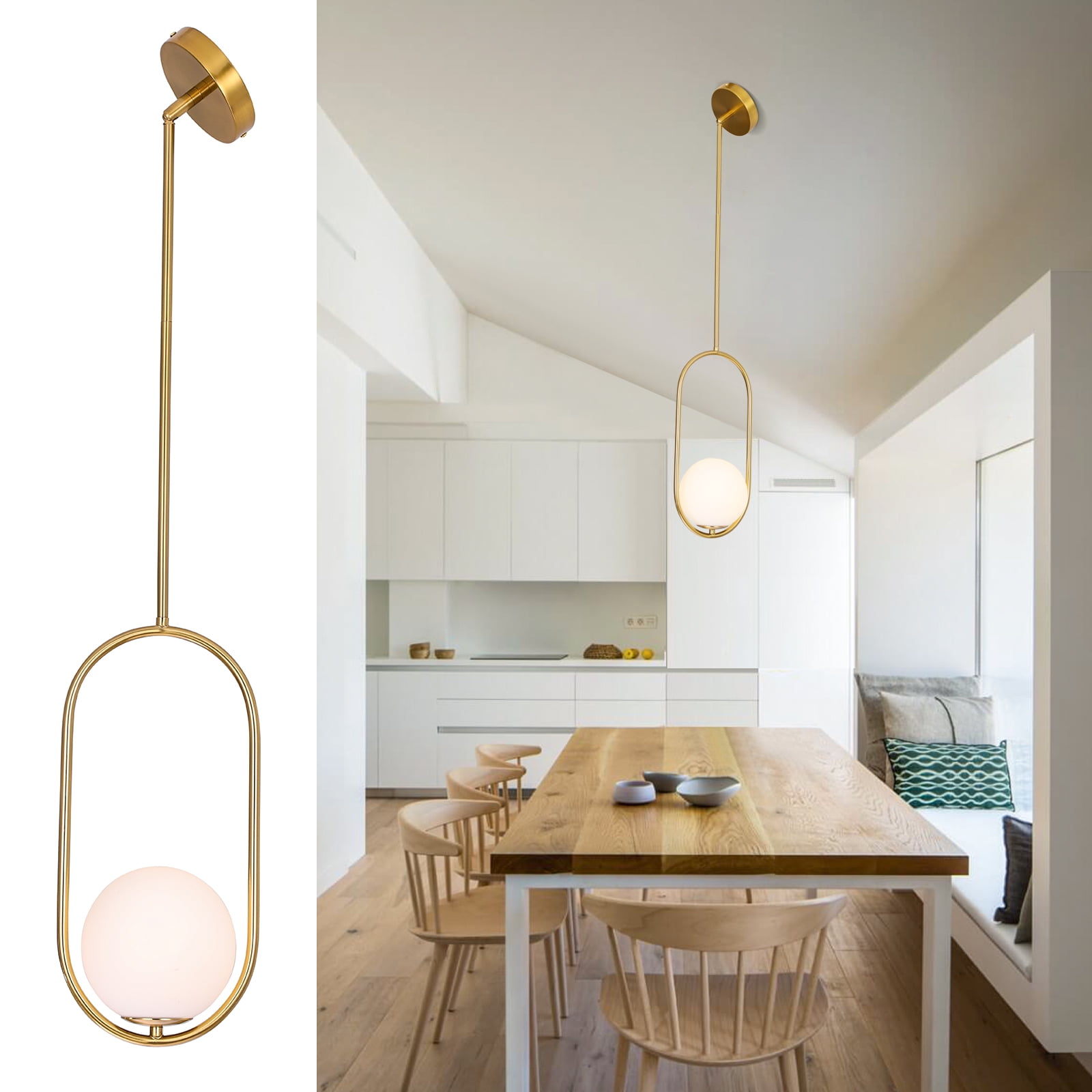 SEEU Modern Gold Globe Kitchen Island Pendant Lights - Image 5