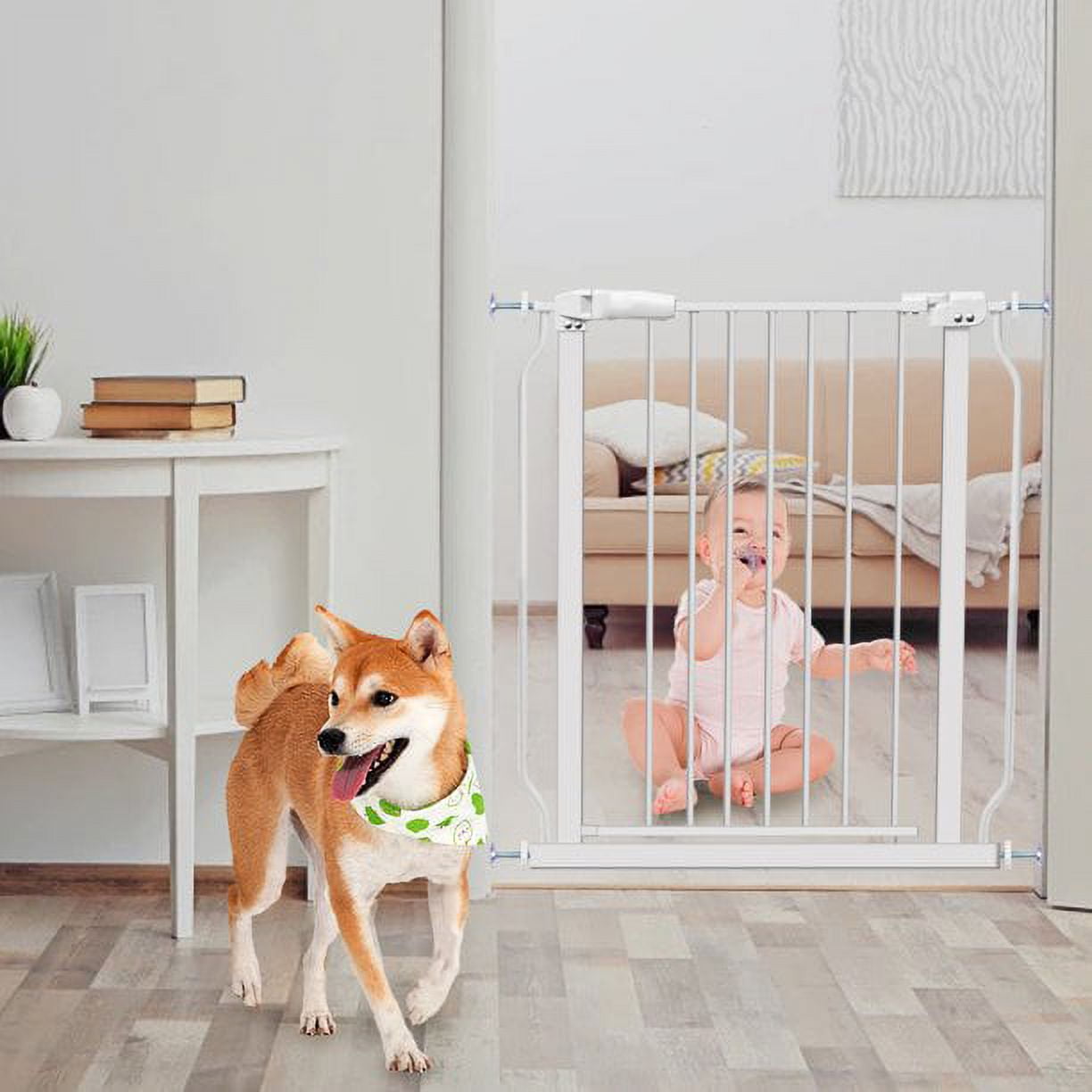 Extra Wide and Tall Baby Gate, Auto-Close and Hold-Open Pet Gates, Easy Walk Thru Indoor Safety Gate with 4 Pack of Pressure Mount Kit, Dog Gates for 29.1" - 43.3" openings - Image 5