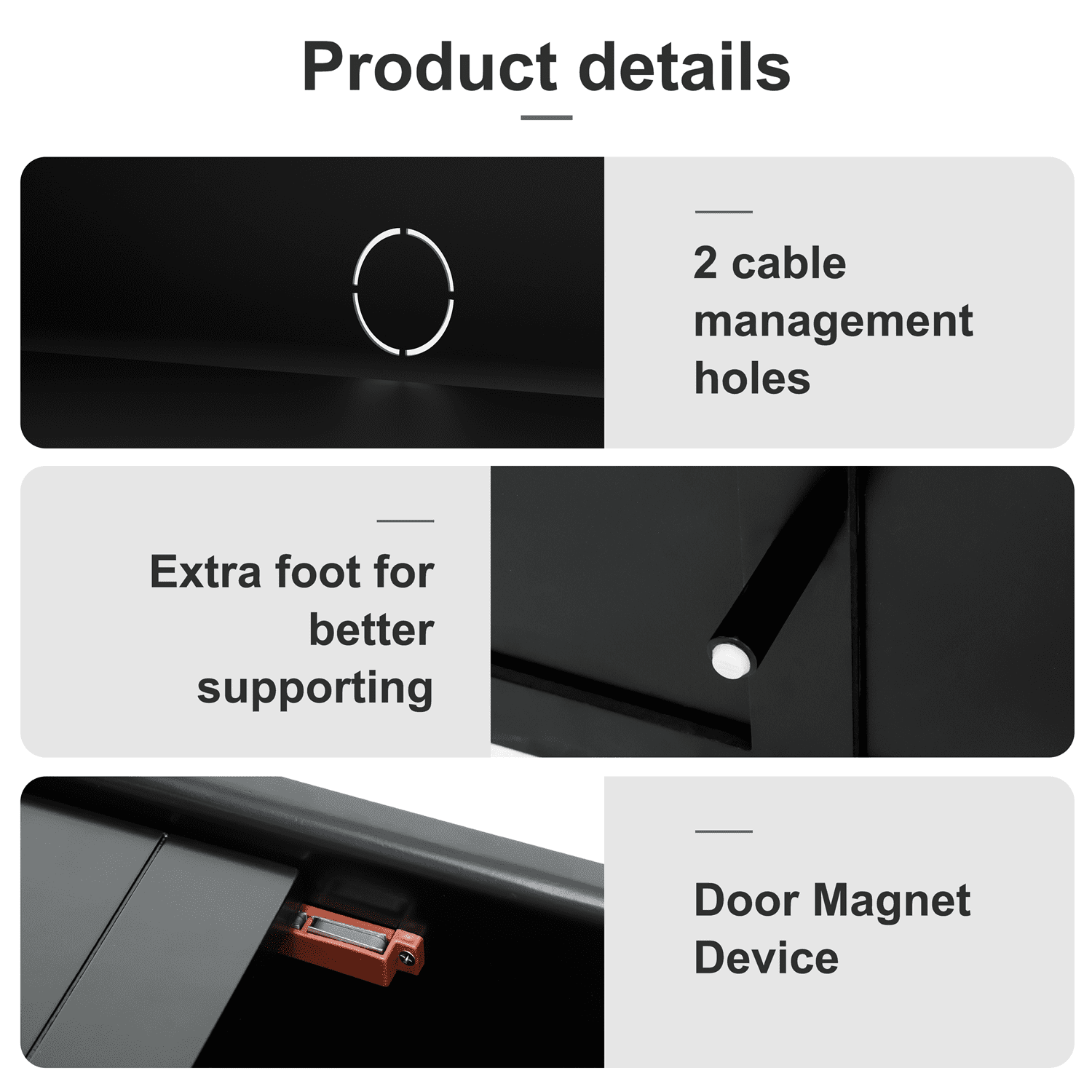 45"x26"x16" Modern Arch Glass Tv Stand for Tvs Up to 65",Black - Image 7