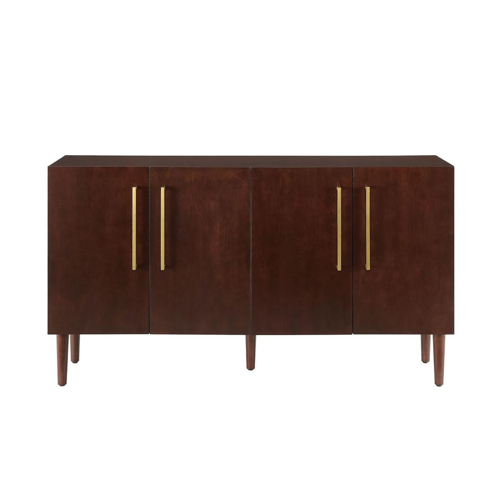Crosley Furniture Everett 2 Large Cabinets Modern Wood Sideboard in Mahogany - Image 9
