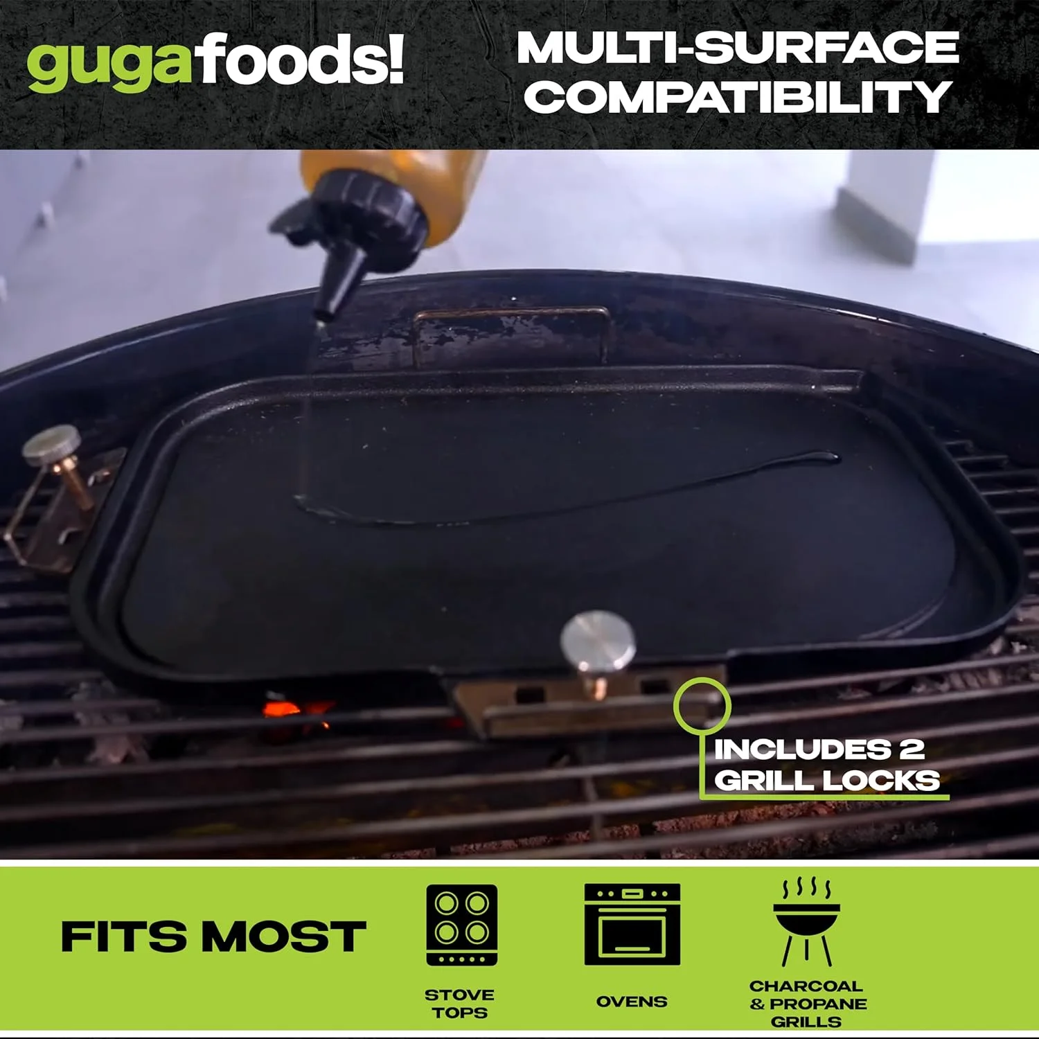 Guga Foods Ultimate Griddle Kit, Stainless Steel Spatulas, Multi-Surface Compatibility, 4-Piece Kit - Image 7
