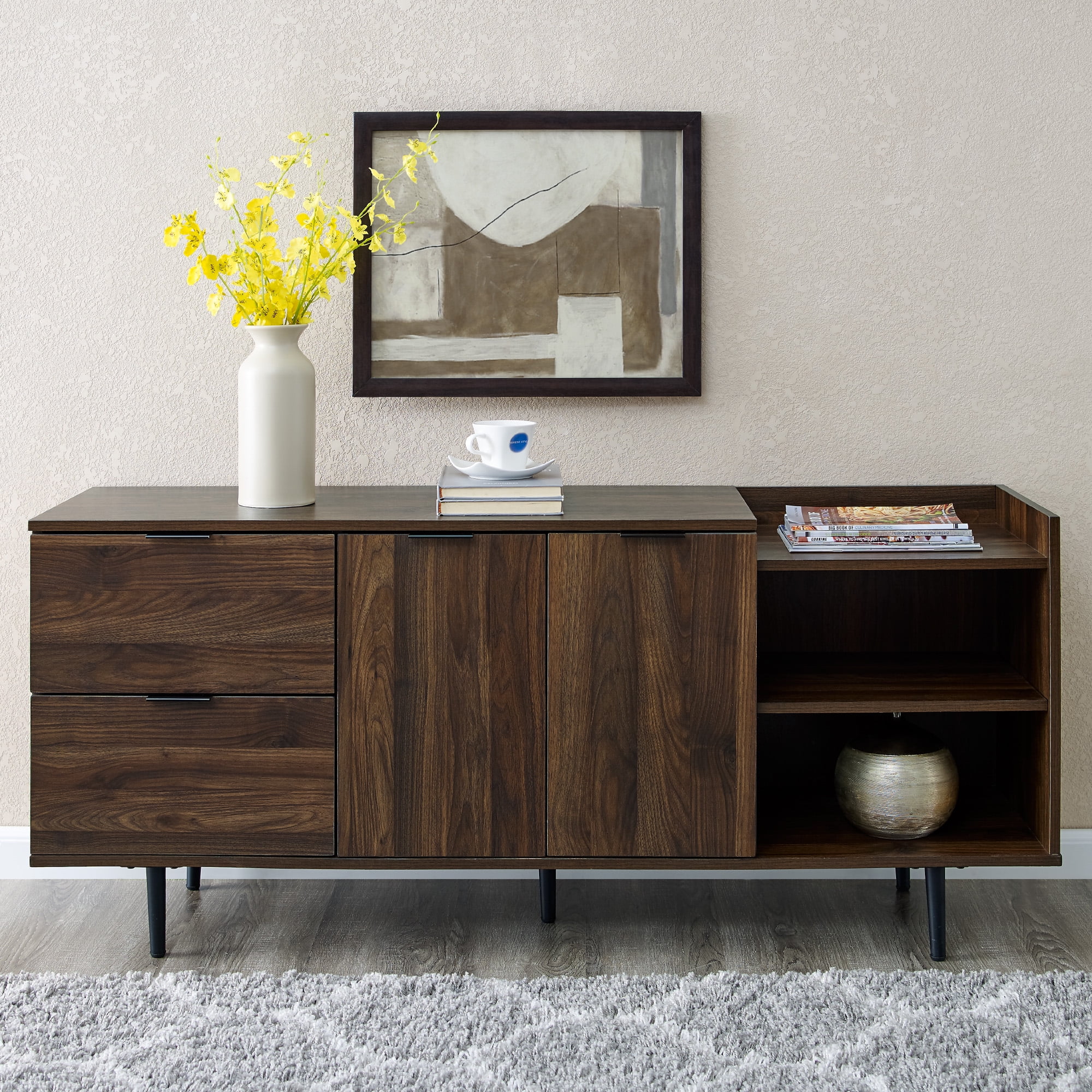 Manor Park Dark Walnut Modern TV Stand for TVs up to 48" - Image 6