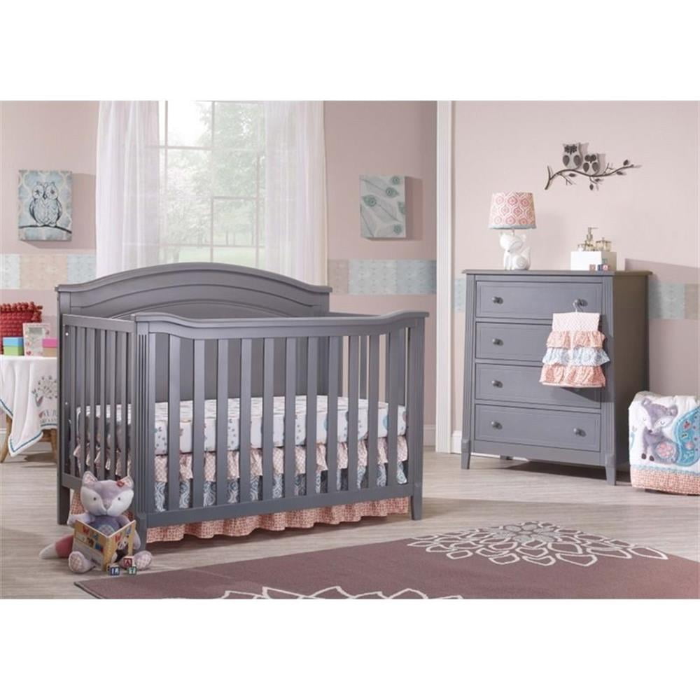 Sorelle Berkley Round Top 4 in 1 Crib - Gray - Image 2
