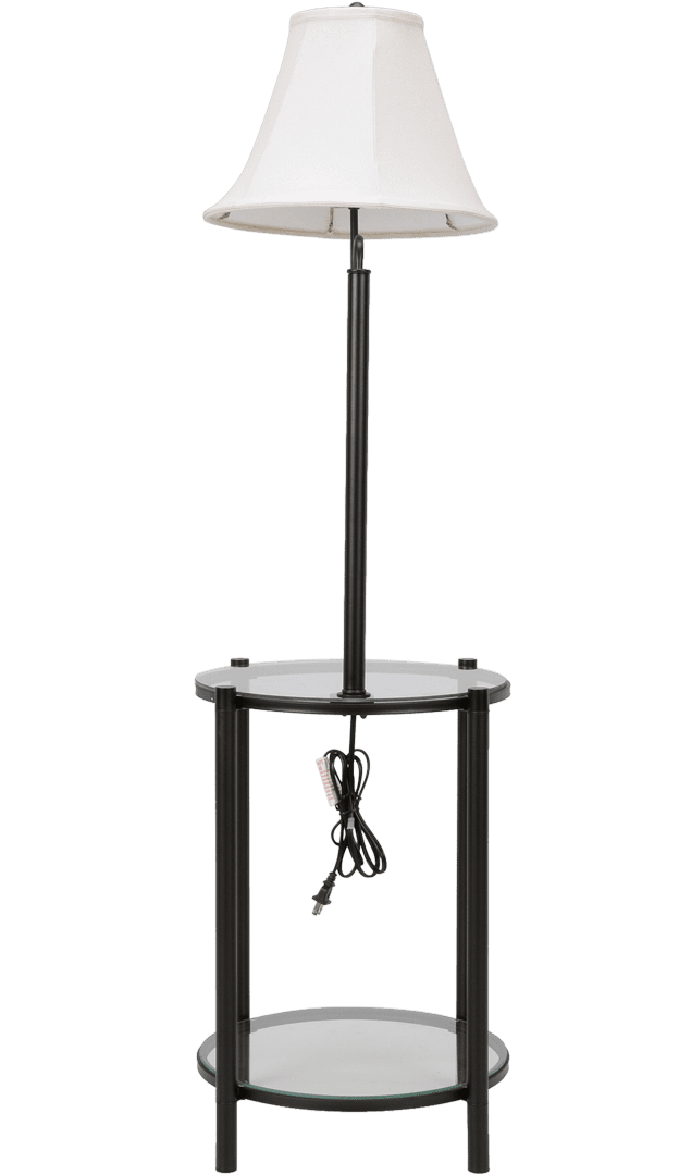 Mainstays Glass End Table Floor Lamp, Matte Black - Image 15