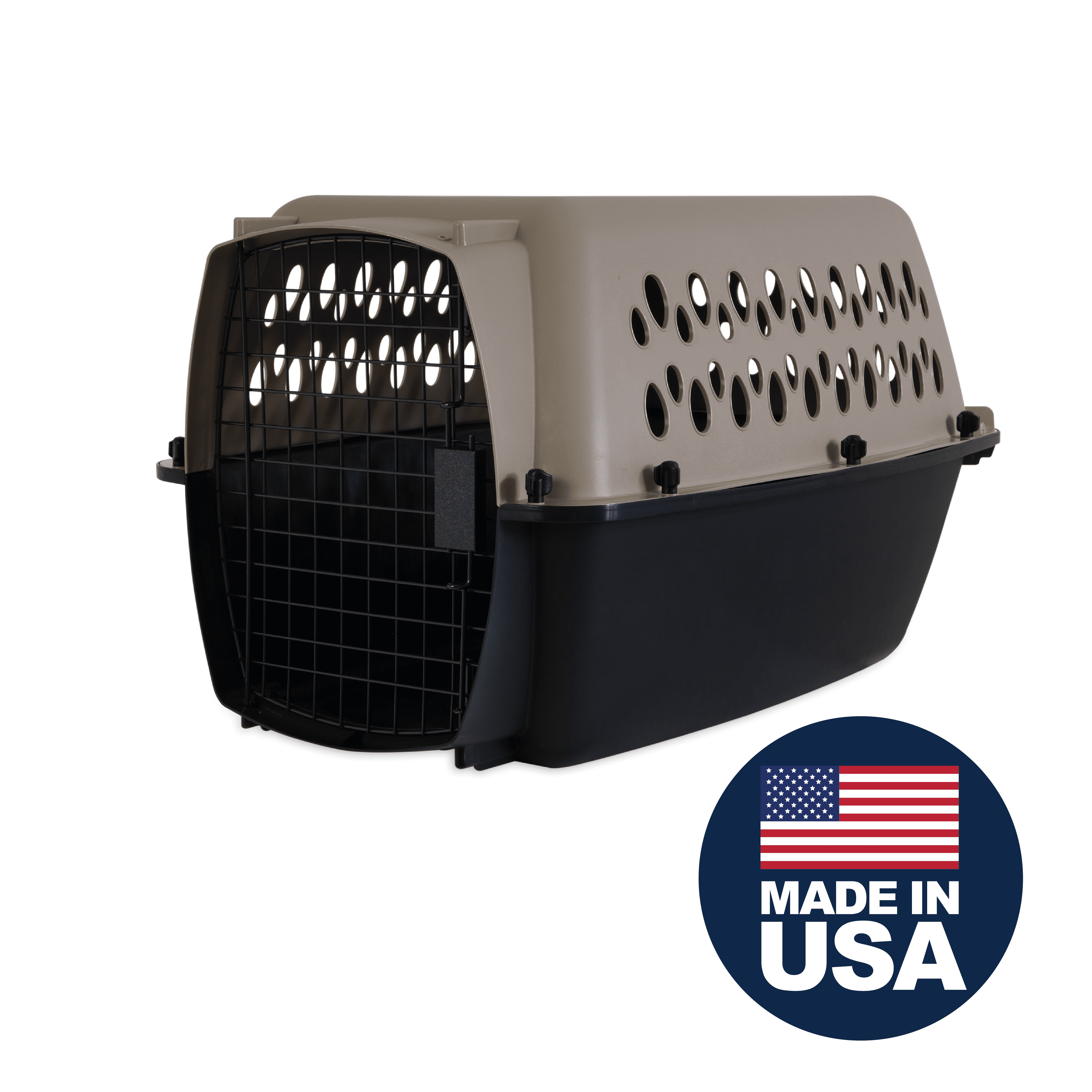 Petmate Vari Small Plastic Portable Dog Kennel Airline Friendly Pet Carrier, 24" for Pets 10-20 lb, Taupe/Black - Image 5