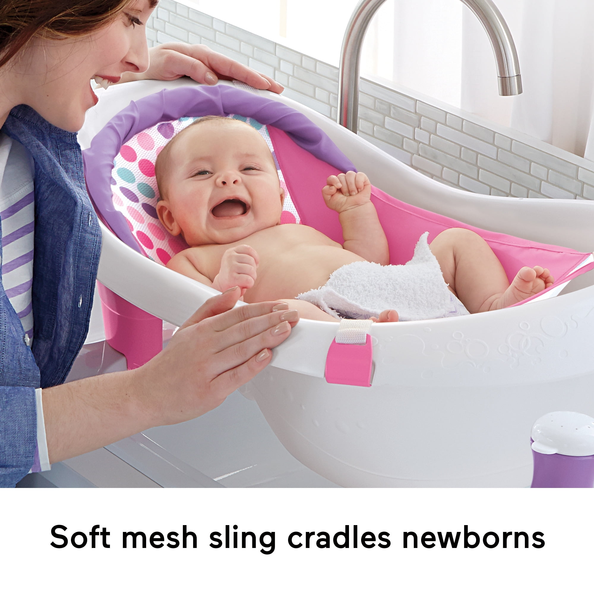 Fisher-Price 4-in-1 Sling 'n Seat Baby Bath Tub Pink - Image 3