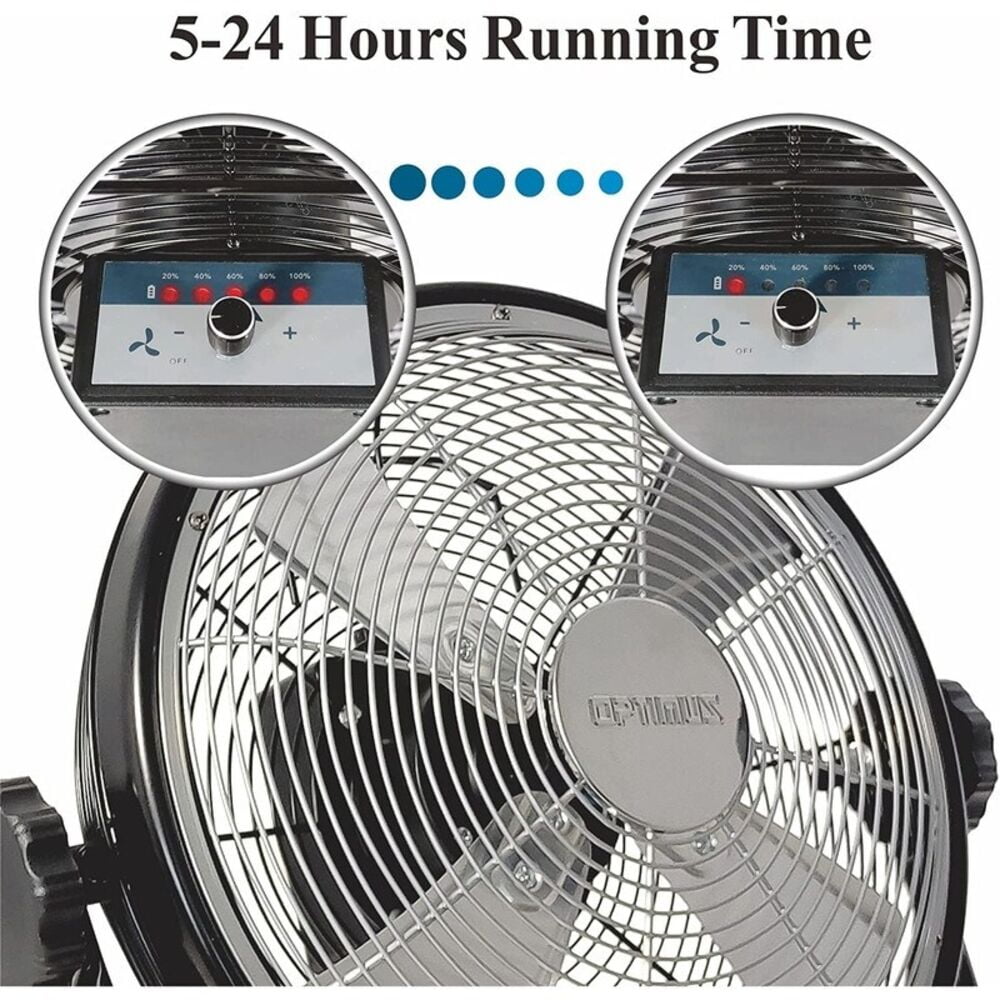 Optimus 12" Rechargable Operated Utility Fan Air Circulator - Image 3