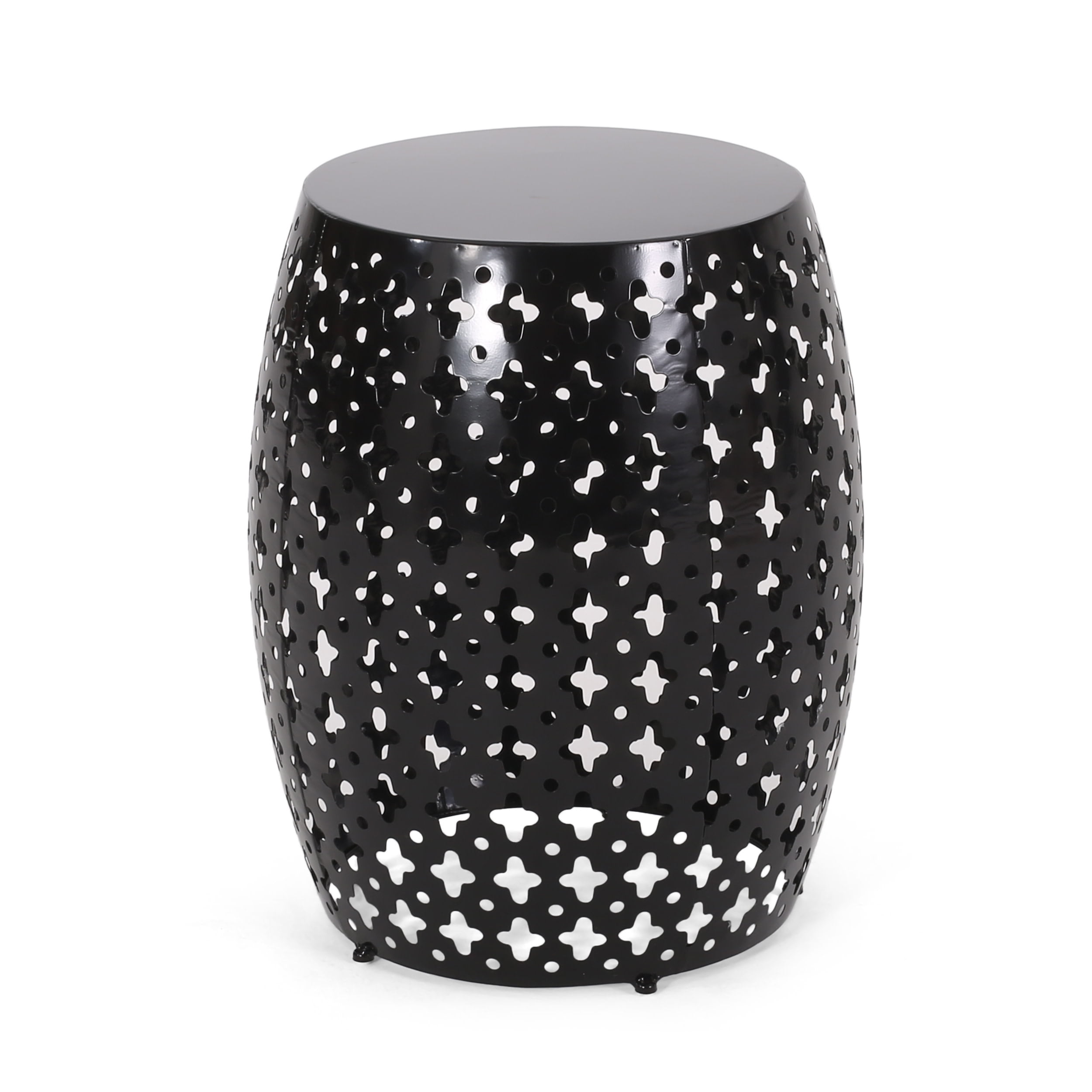 Lorent Metal Outdoor Side Table, Black - Image 3