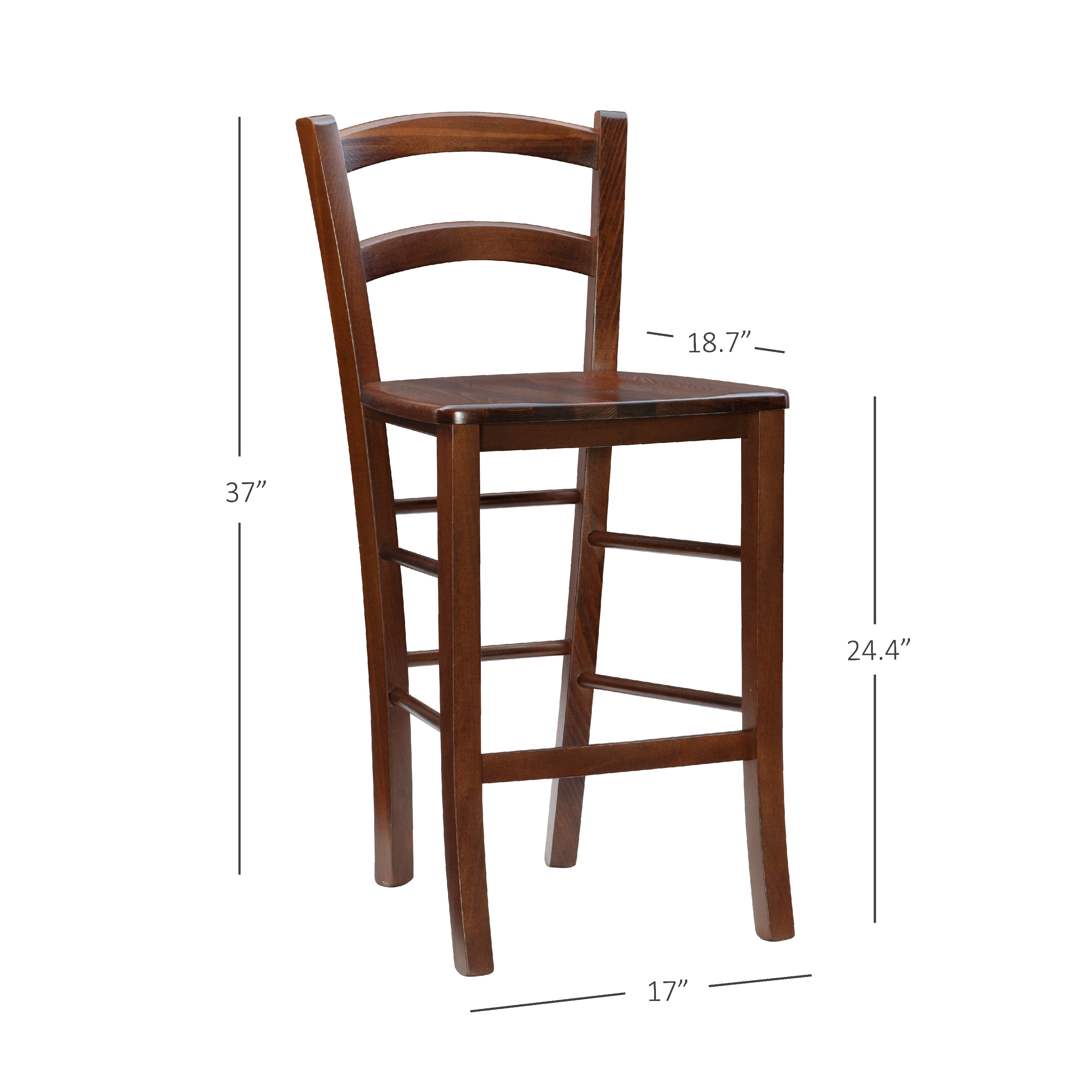 Linon Marica 24.5" Counter Stools, Dark Walnut Finish, Set of 2 - Image 13