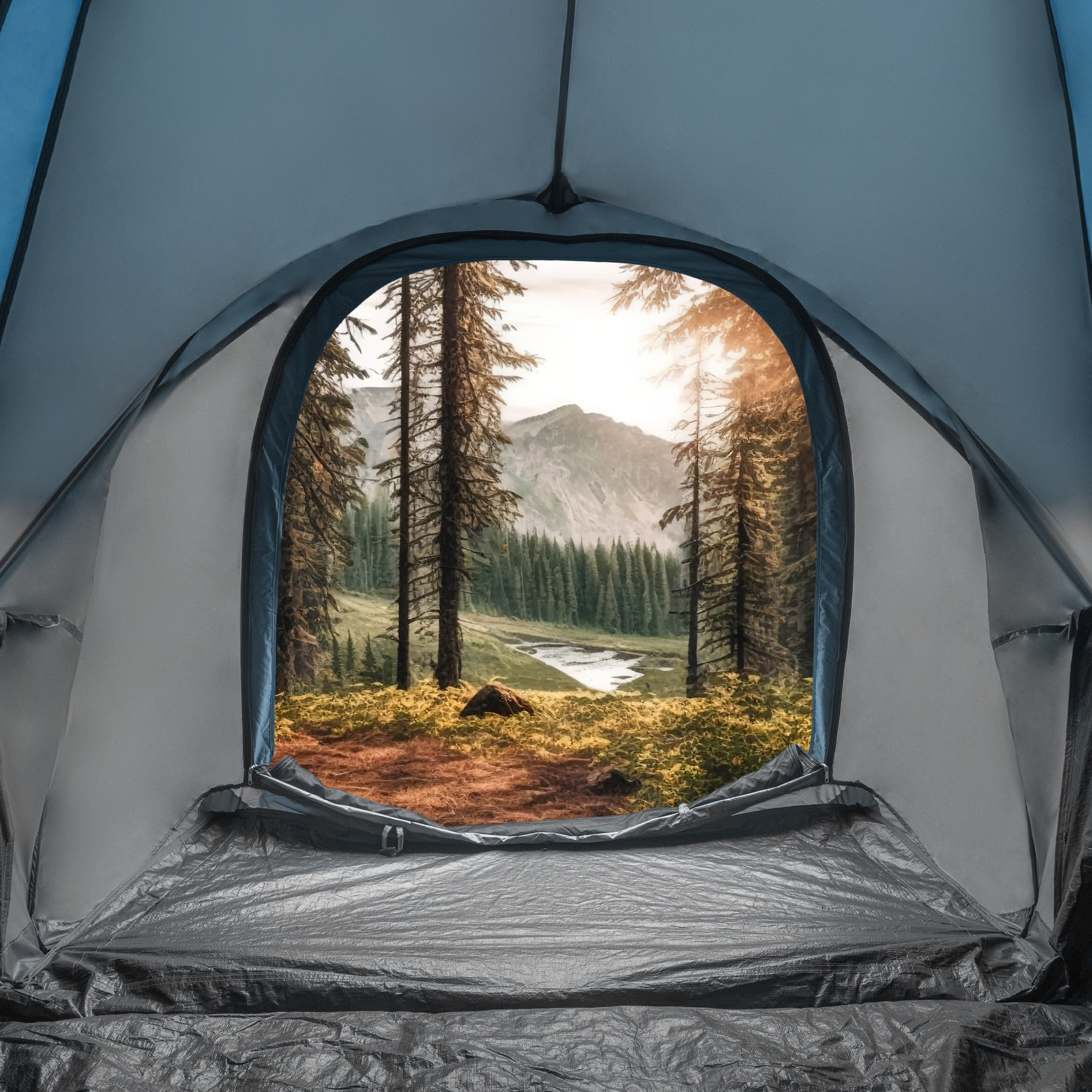 Wakeman Outdoors Water-Resistant Truck Bed Camping Tent for 5.5-6 Ft, 2-Person, Blue - Image 3