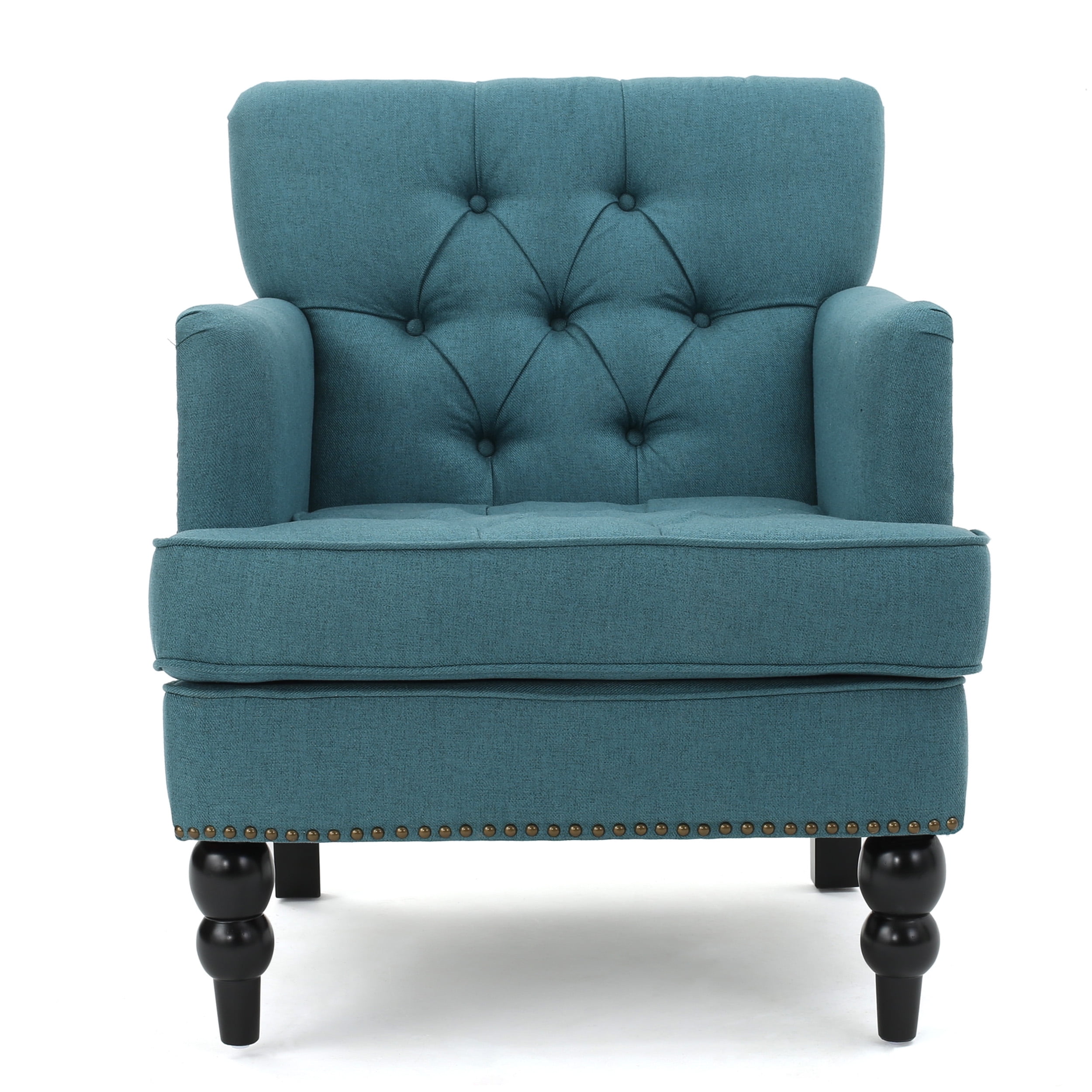Noble House Madrid Dark Teal Fabric Club Chair, Blue - Image 2
