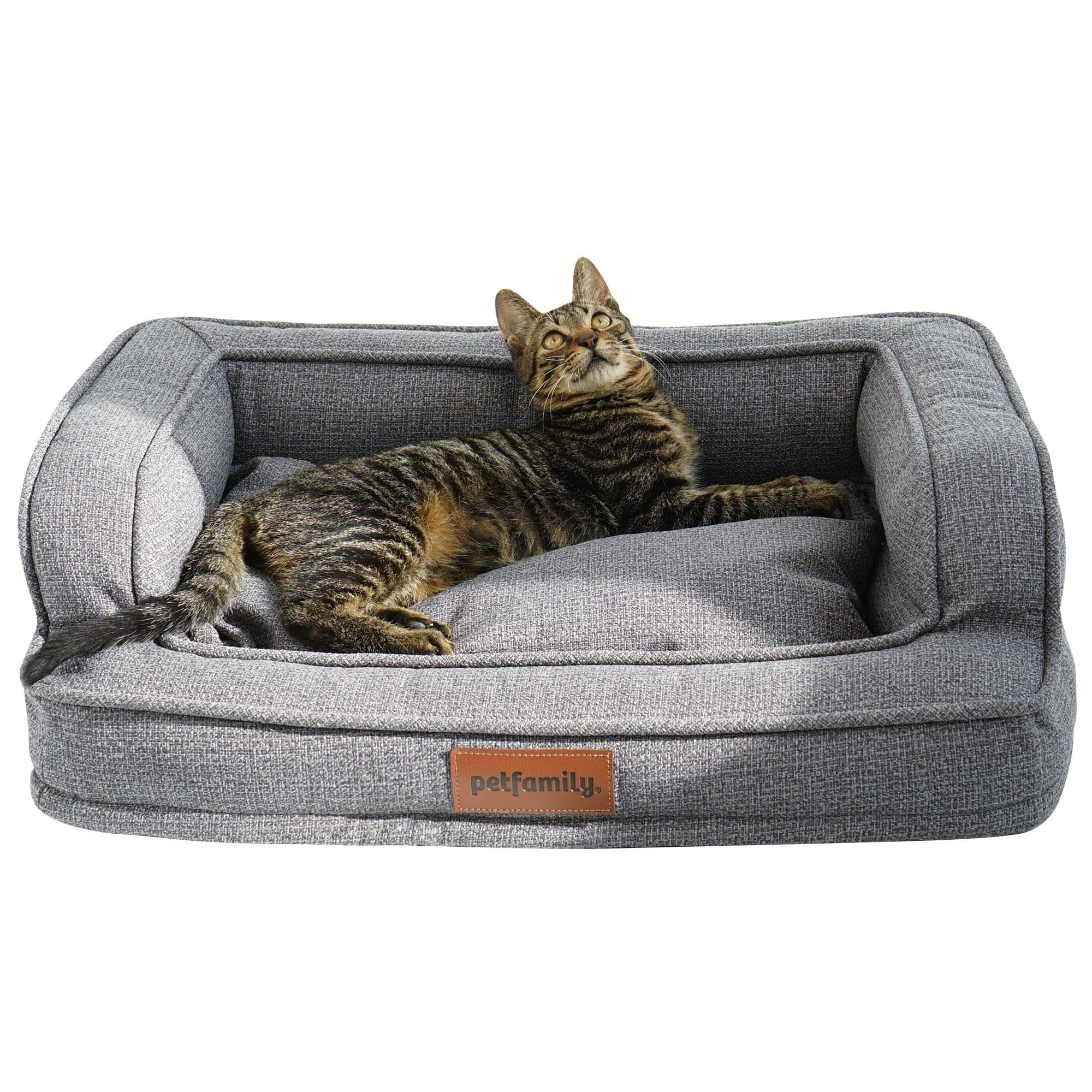 Petfamily Luxe Mattress Edition Washable Dog Bed, Pet Bed, Grey, Large, 34"x24"x8.6" - Image 3