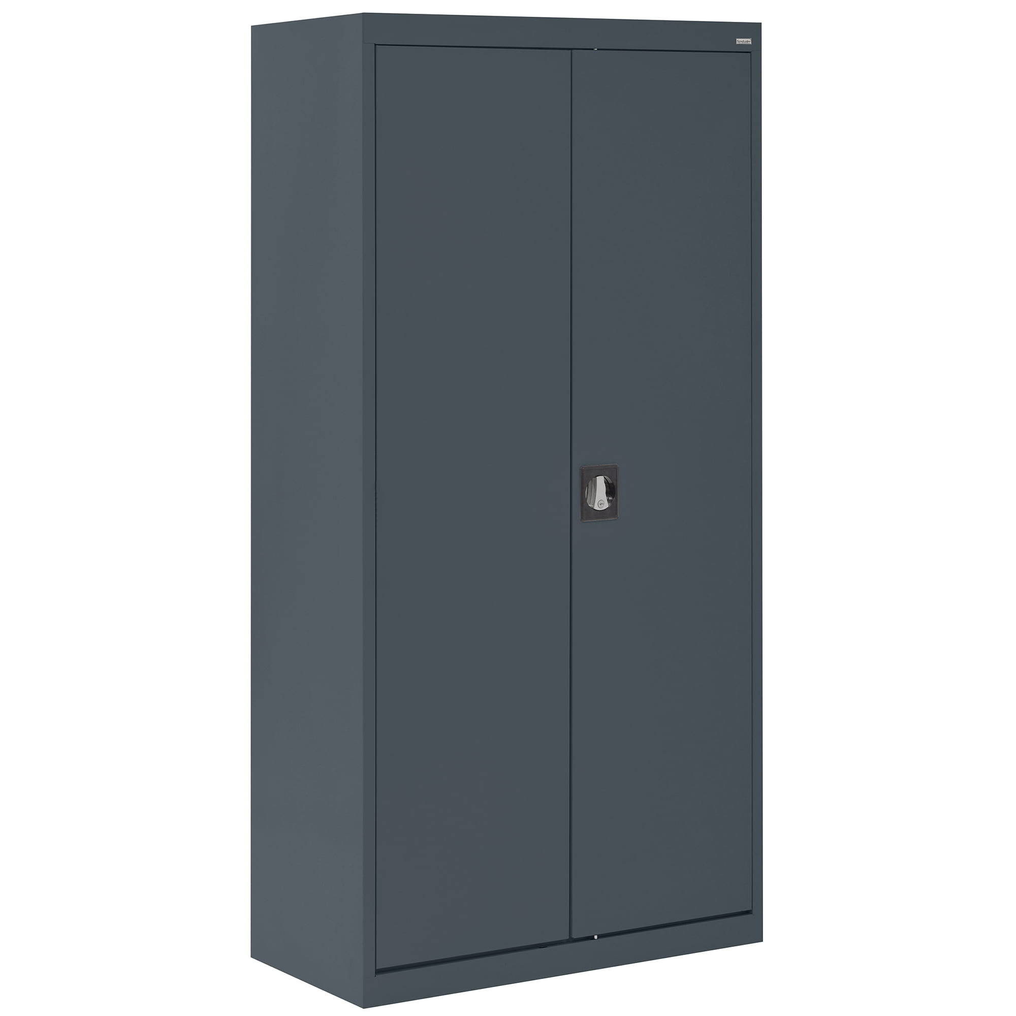 Sandusky Lee 36"W x 18"D x 72"H 5-Shelf Freestanding Steel Storage Cabinet with Recessed Handle, Charcoal Gray - Image 3