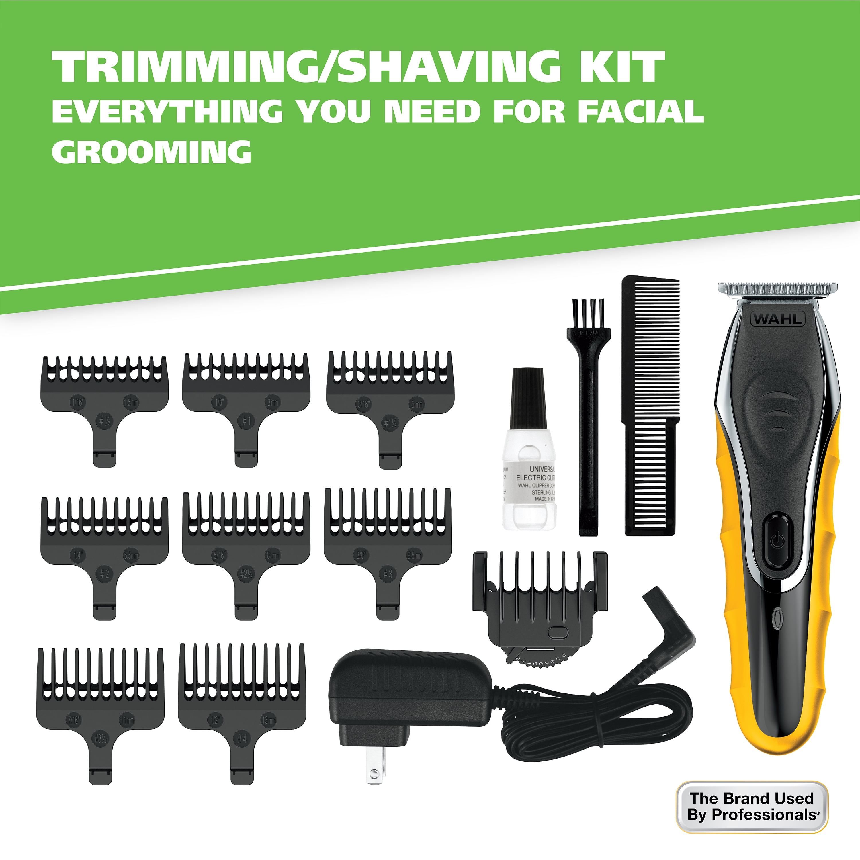 Wahl LifeProof Wet/Dry Rechargeable Lithium Ion Trimmer for Men, Black/Yellow, 9899 - Image 7