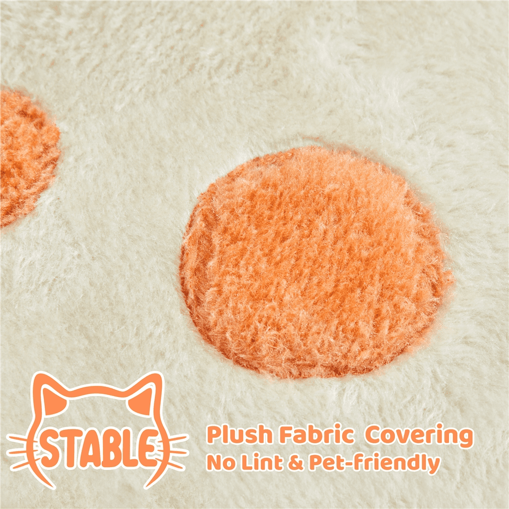 Alden Design 65″ Tall Cat Tree Paw-Shaped Play Tower for Small/Medium Cats, Beige - Image 4