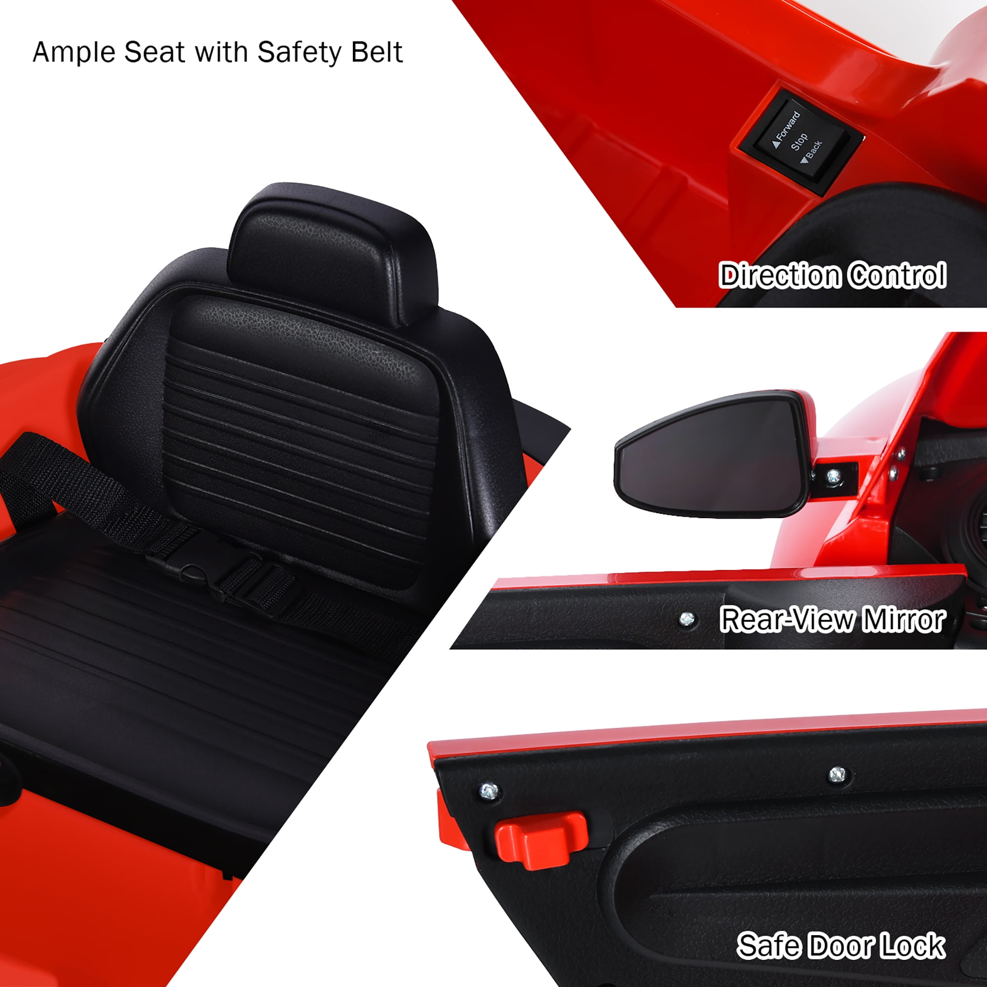 Costway 12V Kids Ride On Car Licensed Volkswagen Beetle with Remote Control & Music Red - Image 5