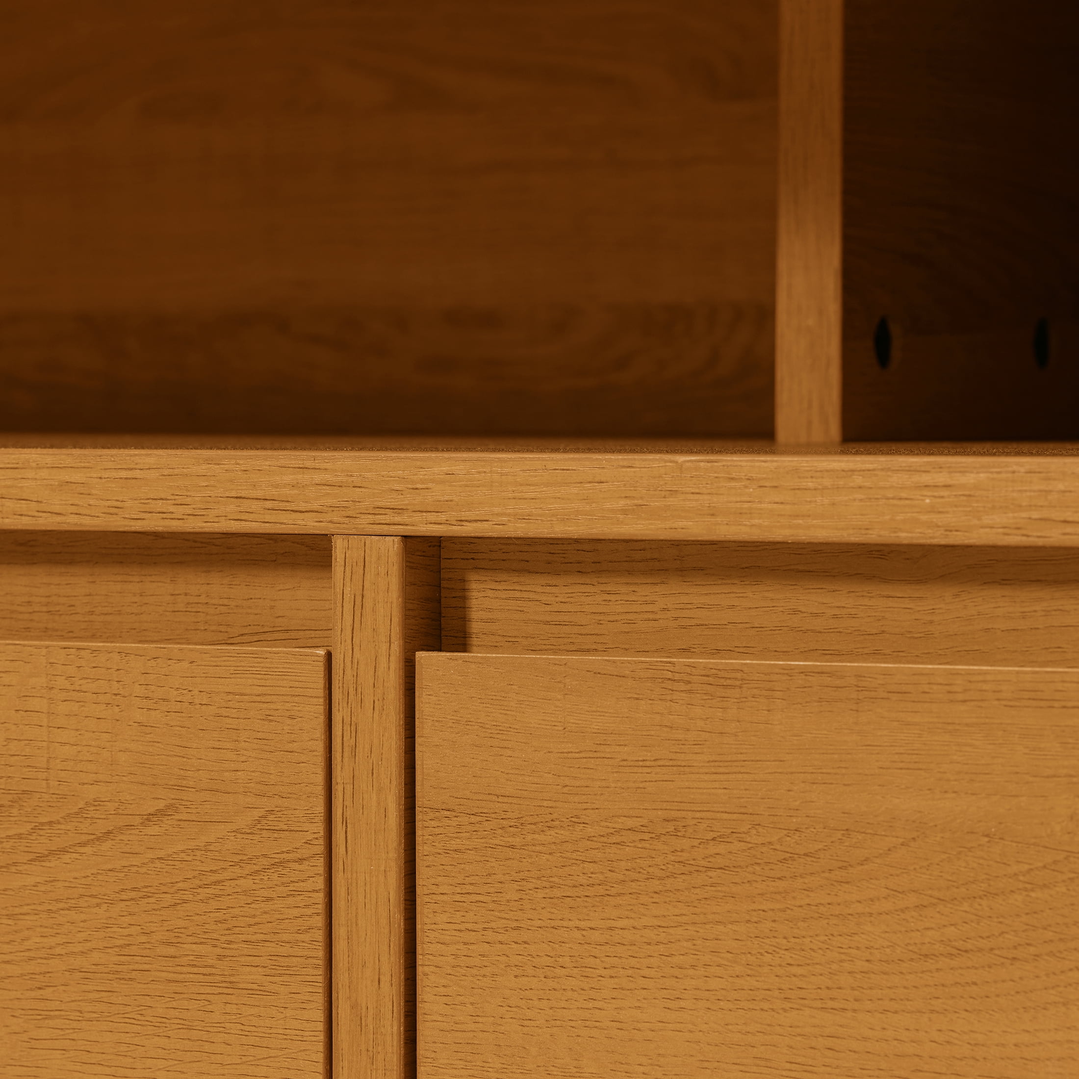 Better Homes & Gardens Juliet Curved TV Stand for TVs up to 75", Light Honey Finish - Image 3