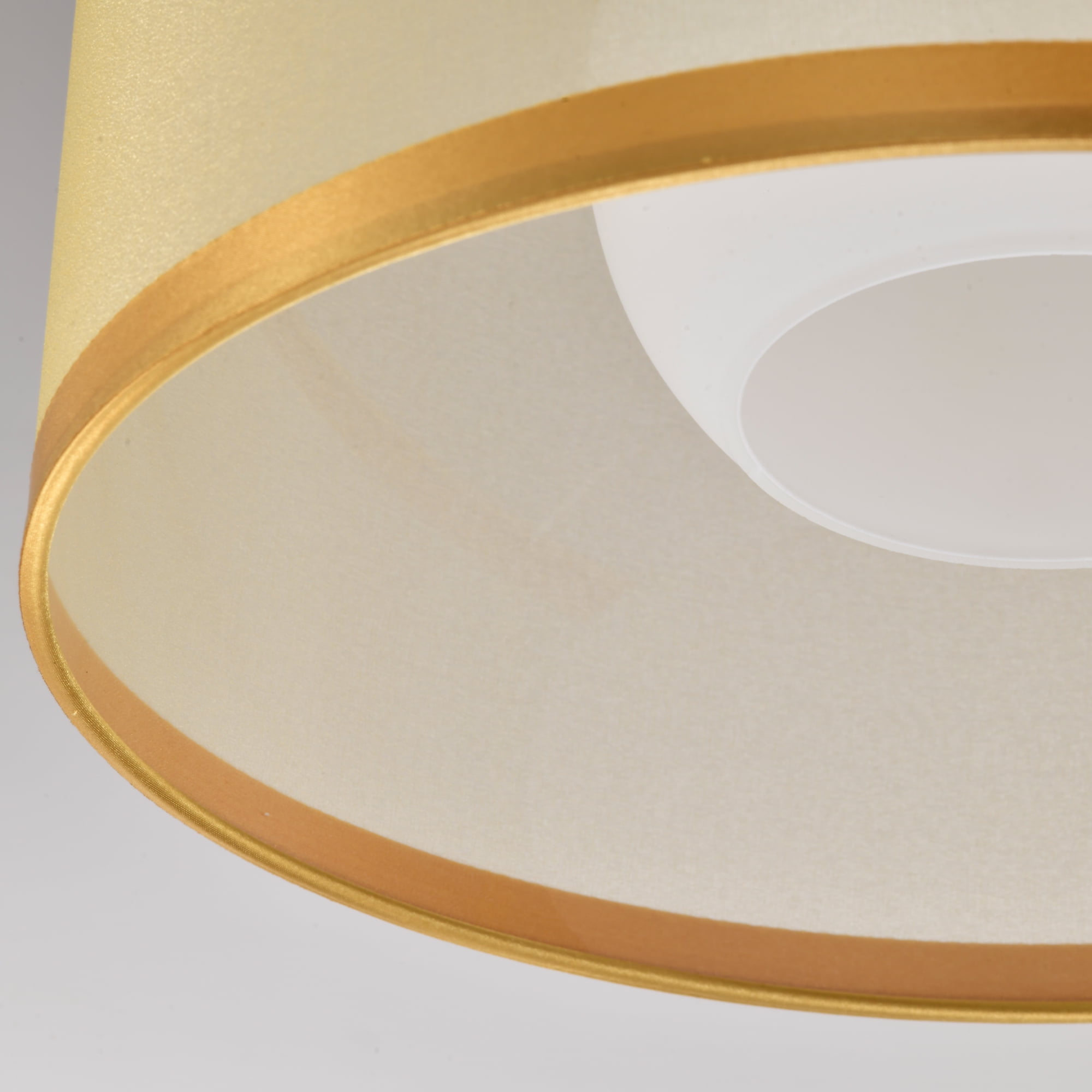 ASHOP Ceiling Light Semi Flush Mount Fixtures Modern Close to Ceiling Lamps Gold Drum Light Fixture with Double Shade - Image 10