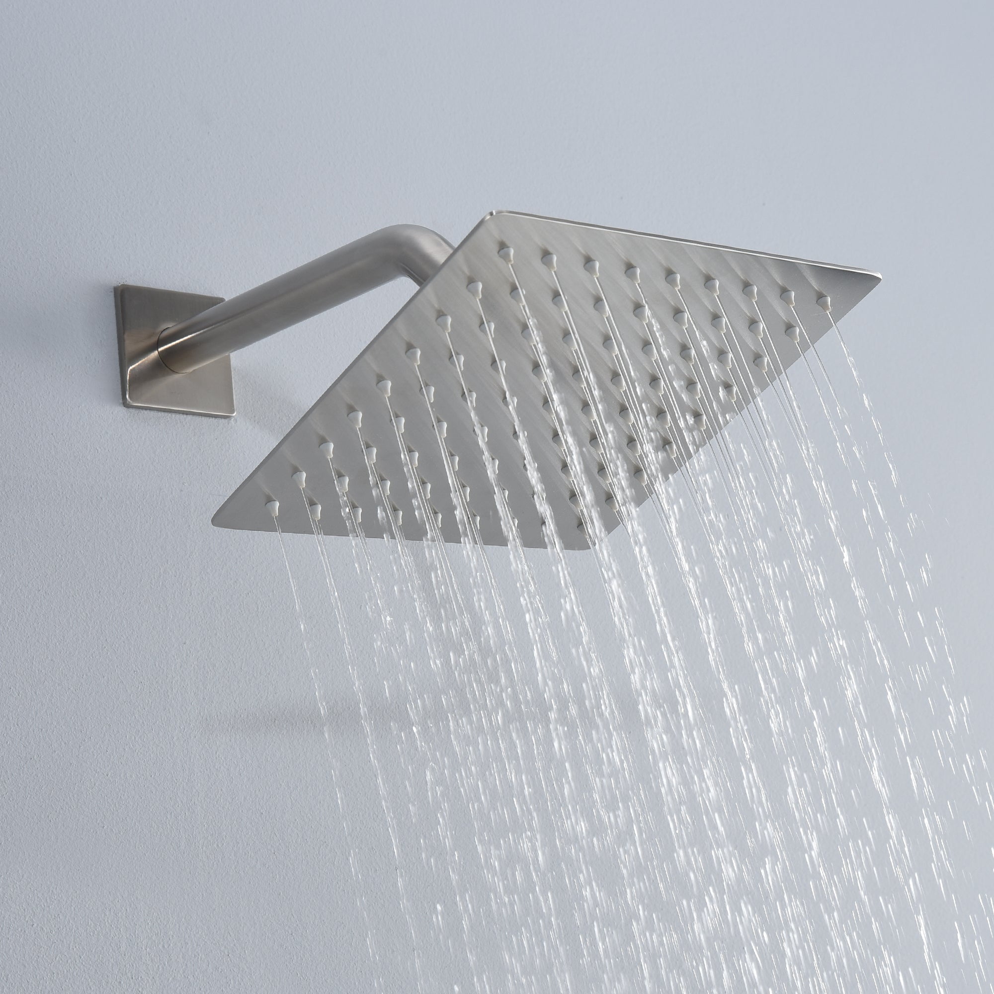 Shower System Brushed Nickel Tub Shower Combo Waterfall Spout Faucet with Pressure Balance Valve - Image 14