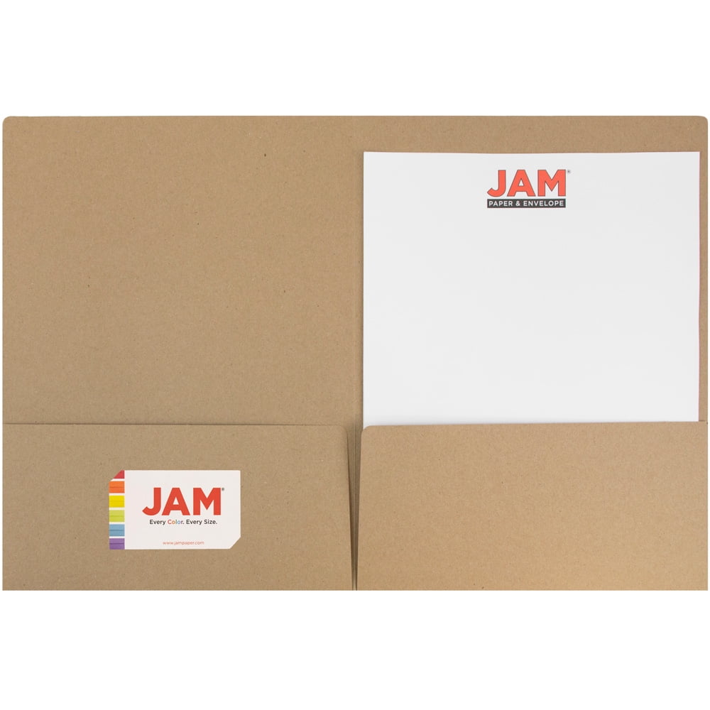 JAM Paper Two Pocket Folders, Brown Kraft Recycled, 100/Pack - Image 5