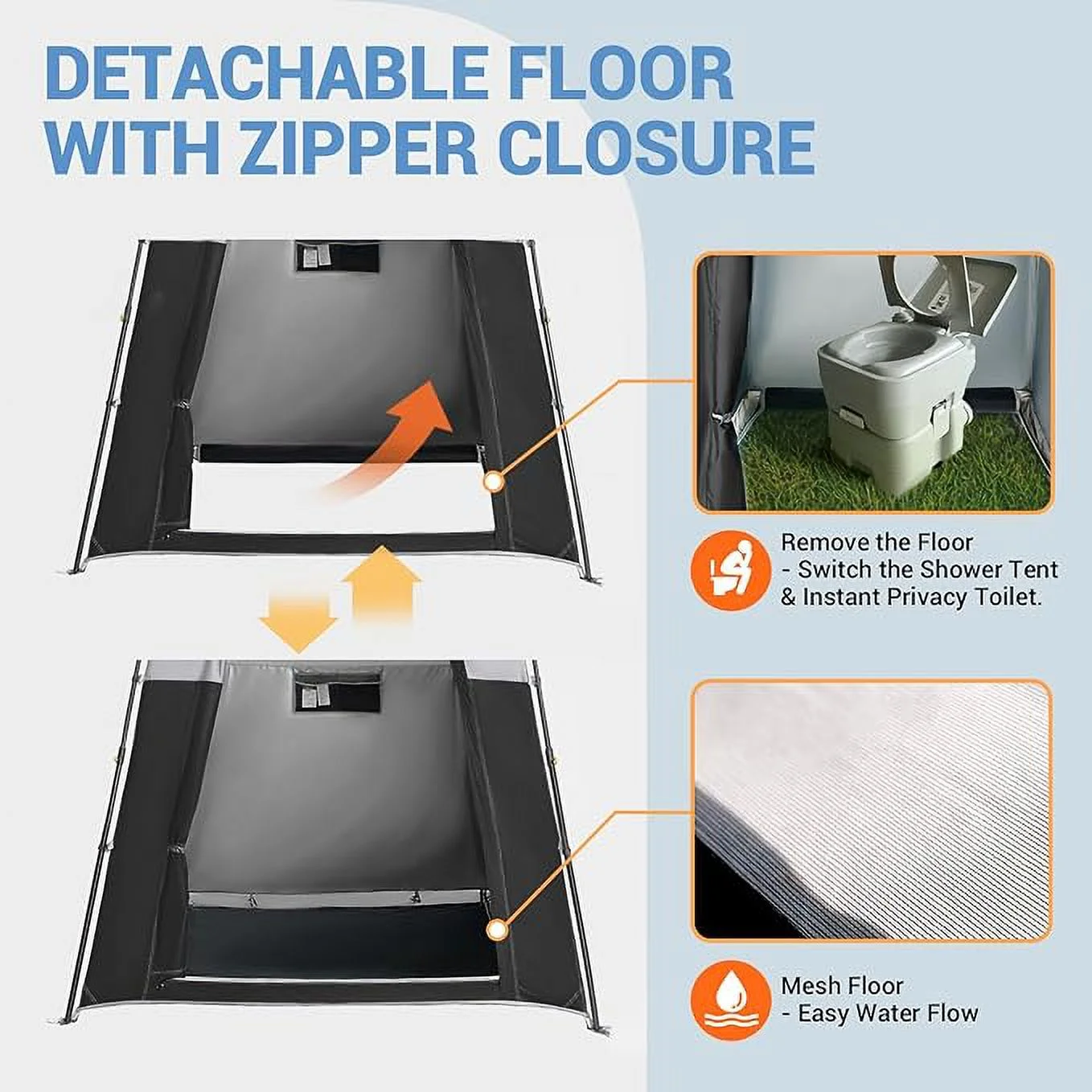 KingCamp Outdoor Shower Tents for 1-Room Camping Portable Instant Pop up Privacy Tent Bathroom Tent Water Resistant Windproof Changing Tent Outdoor Shower Enclosure for Beach, Camping, Hiking, RV - Image 2