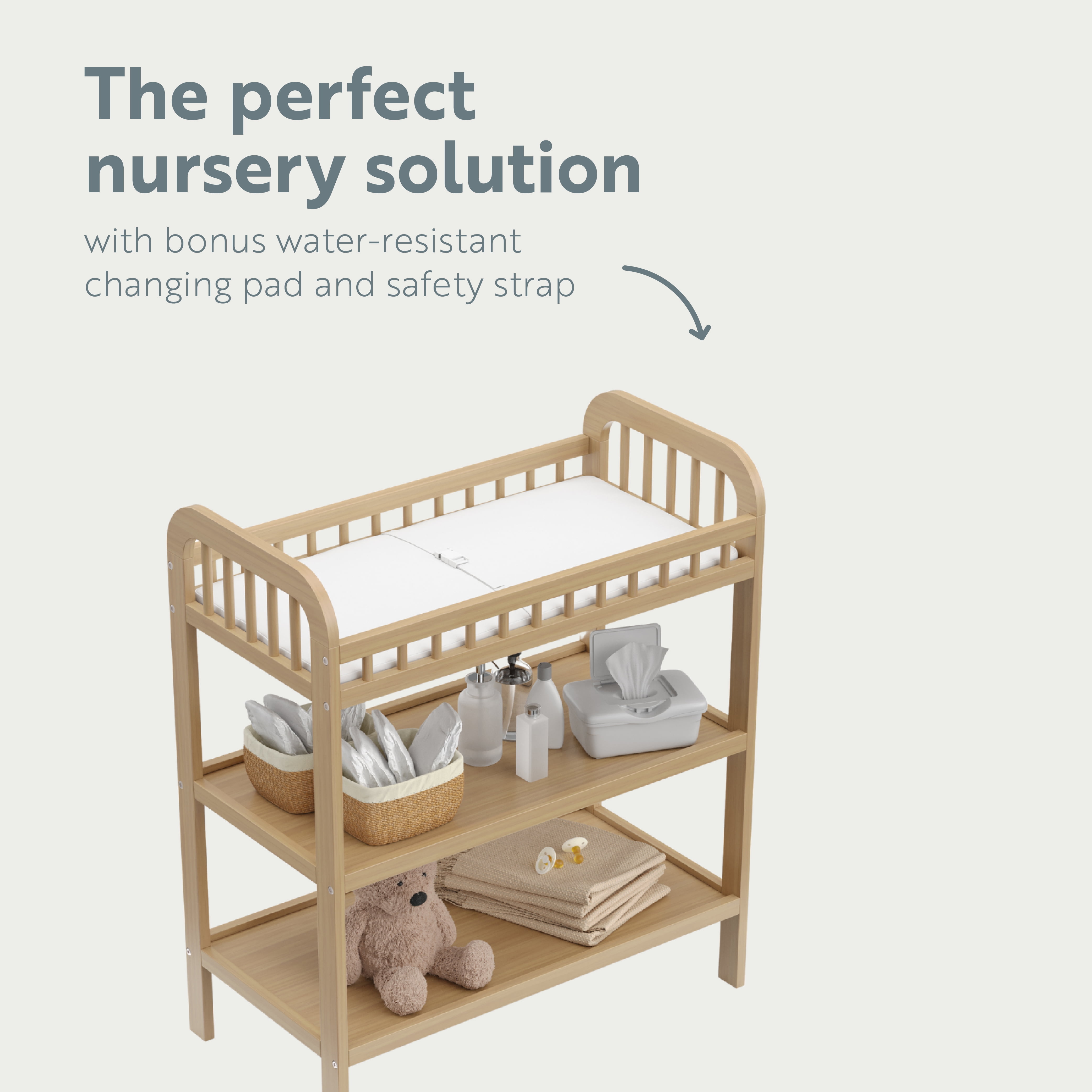 Storkcraft Pasadena Infant Changing Table with Changing Pad, Driftwood - Image 3