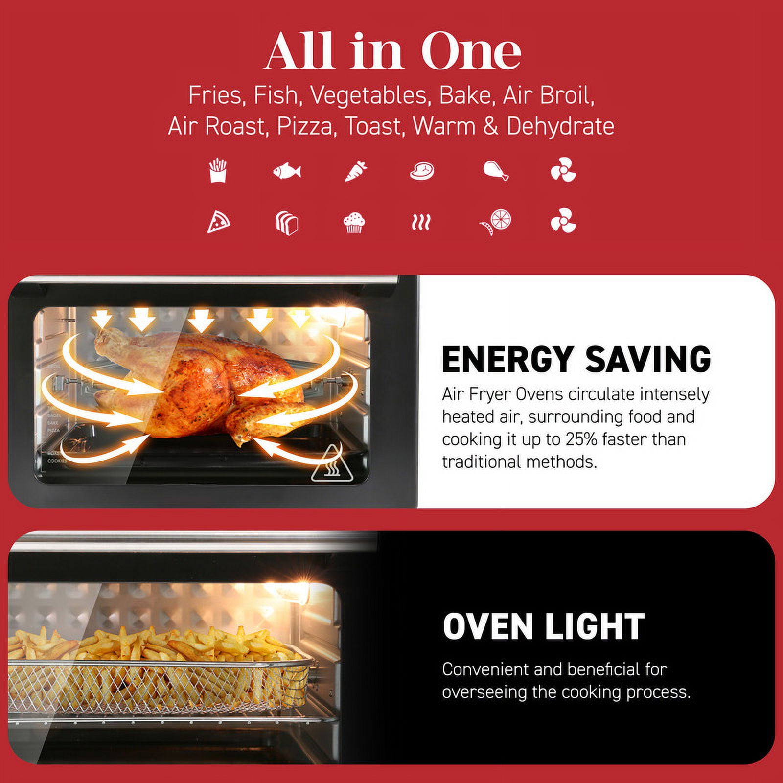 Elite Cuisine 23L Air Fryer Oven with Digital Controls - Image 5