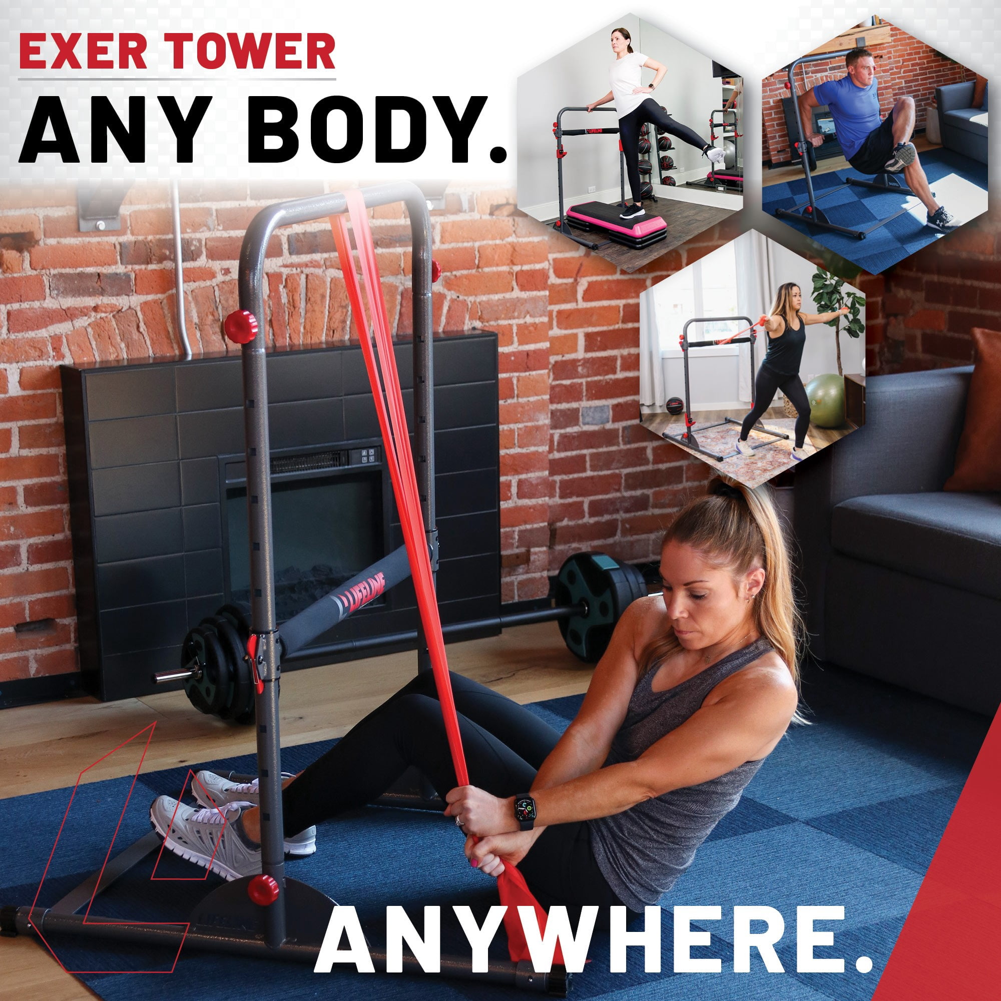 Lifeline Fitness Exer Tower - All-in-One Workout Station for Total Body Bodyweight Exercises - Image 2