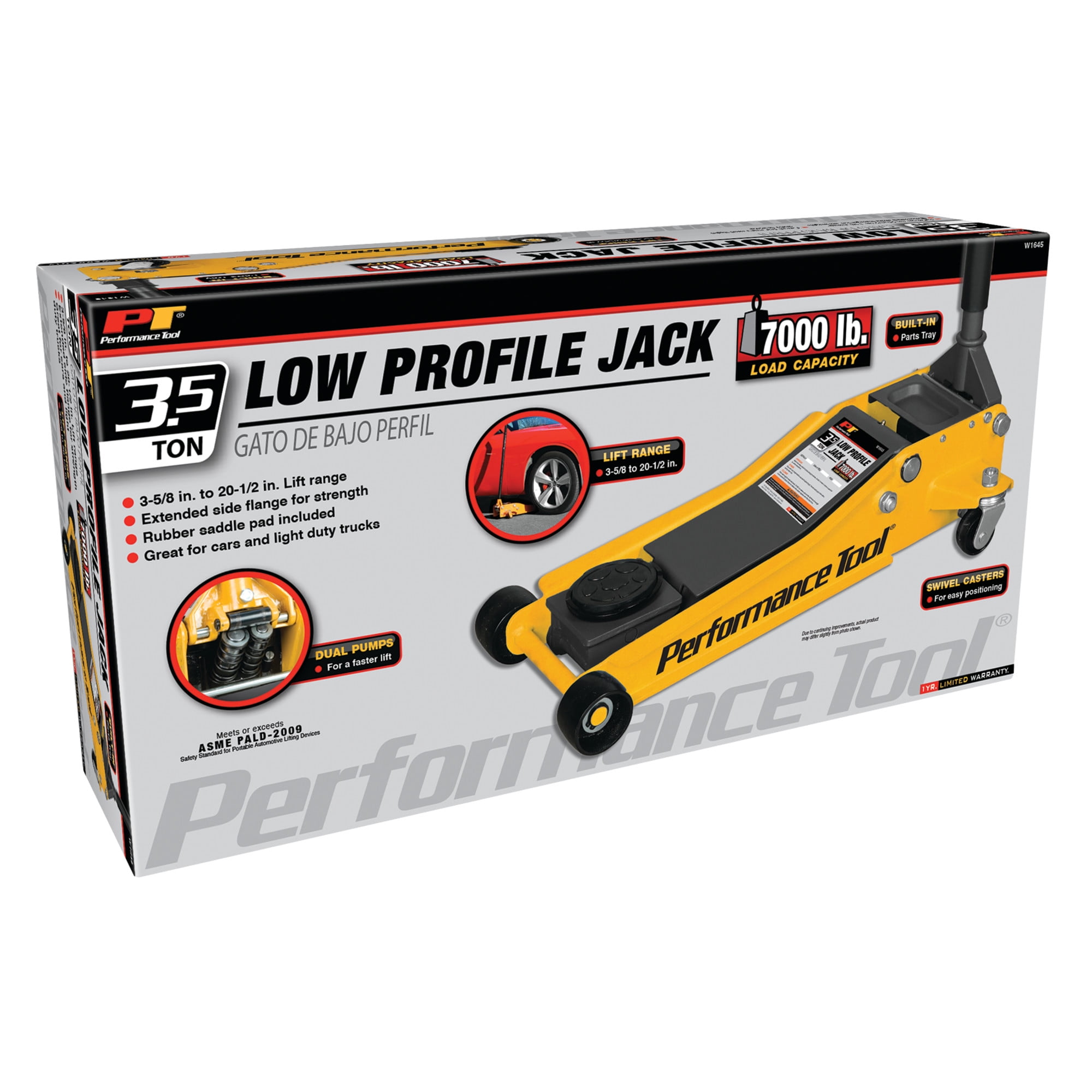 Performance Tool W1645 Professional Low-Profile Swiveling Floor Jack, 3.5-Ton Capacity, Lift Range 3-1/2-Inch to 20-1/2-Inch - Image 14