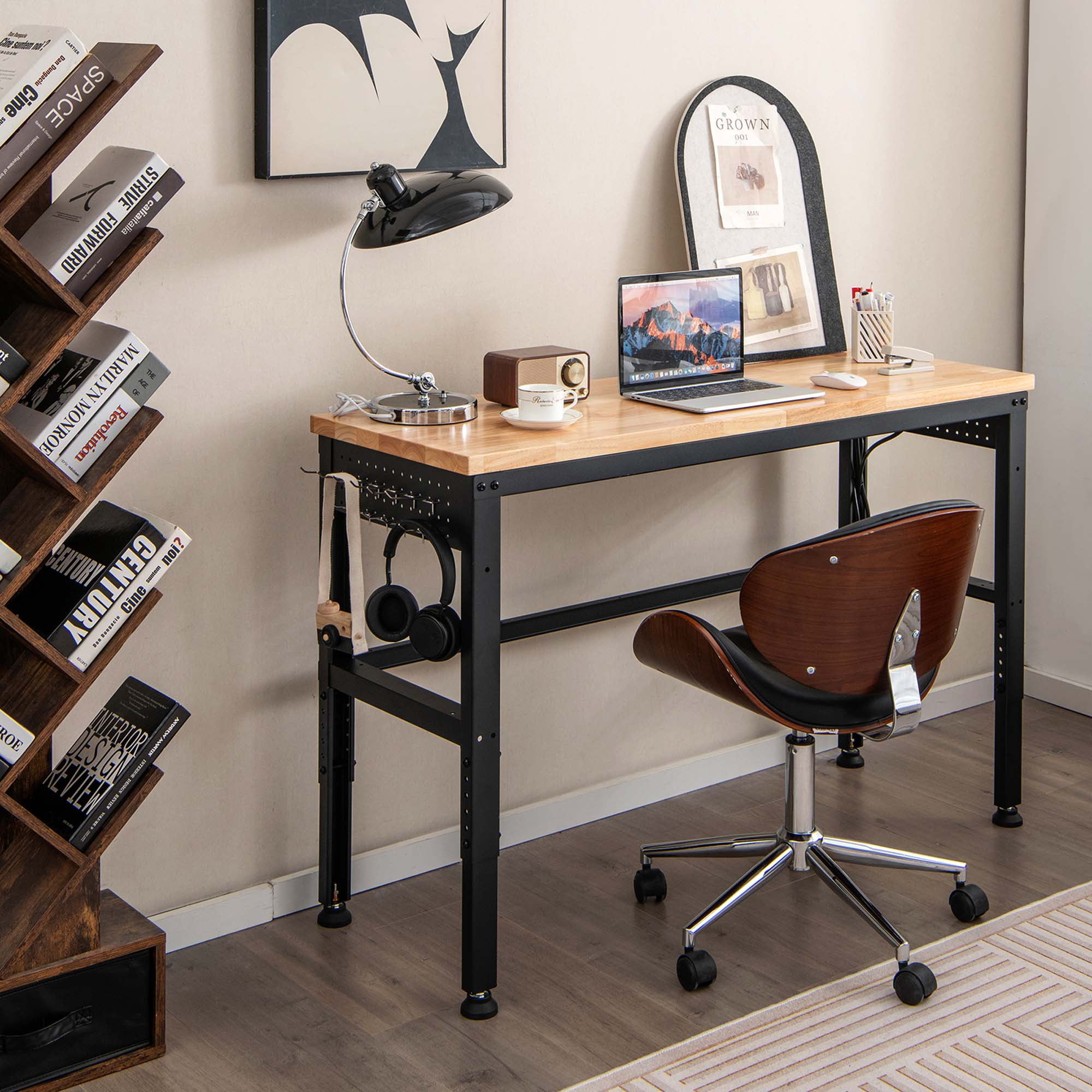 Costway 53" Adjustable Height Workbench 1760lbs Capacity Workstation w/ Power Outlets - Image 3