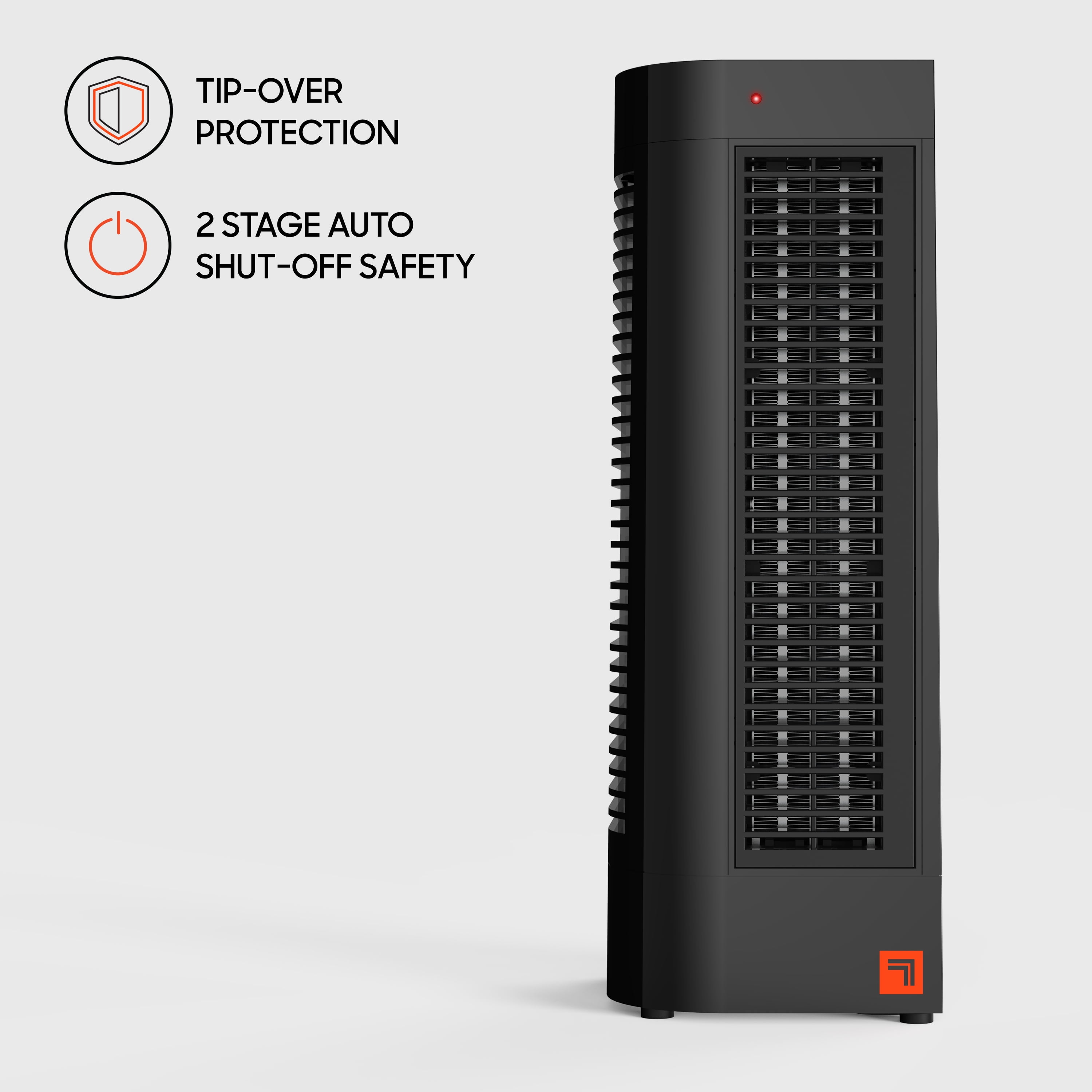 Sharper Image Ceramic 3 Personal Tower Heater, 2 Heat Settings, Black - Image 6