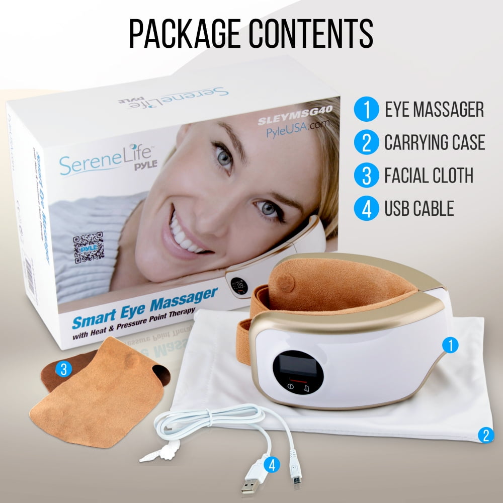 SereneLife SLEYMSG40 - Smart Eye Massager with Heat & Pressure Point Therapy - Image 6