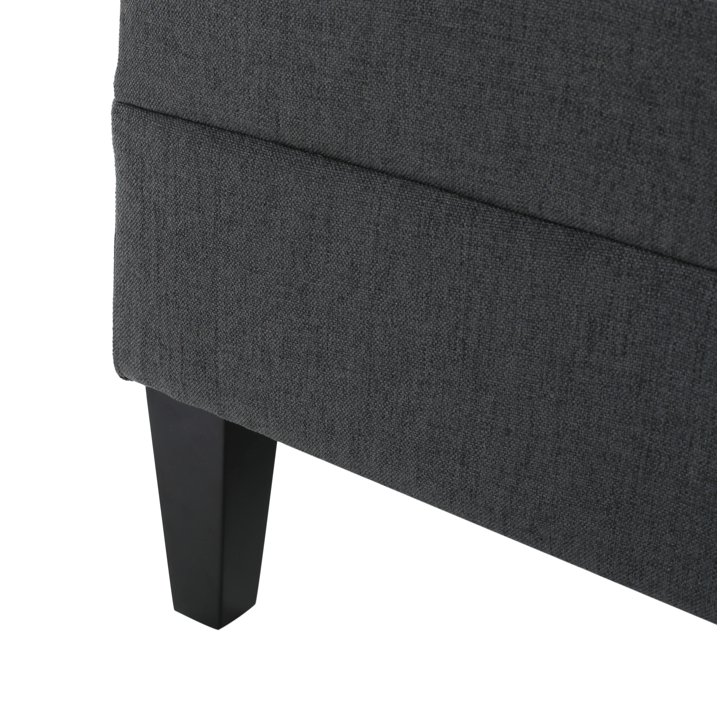 Noble House Sofija Fabric Tufted Ottoman, Dark Grey - Image 3