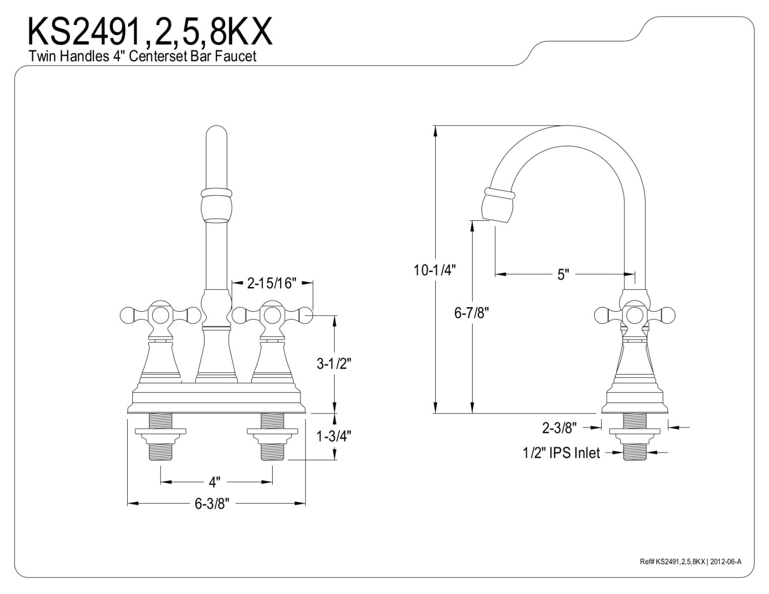 Kingston Brass KS2495KX Bar Faucet, Oil Rubbed Bronze - Image 2
