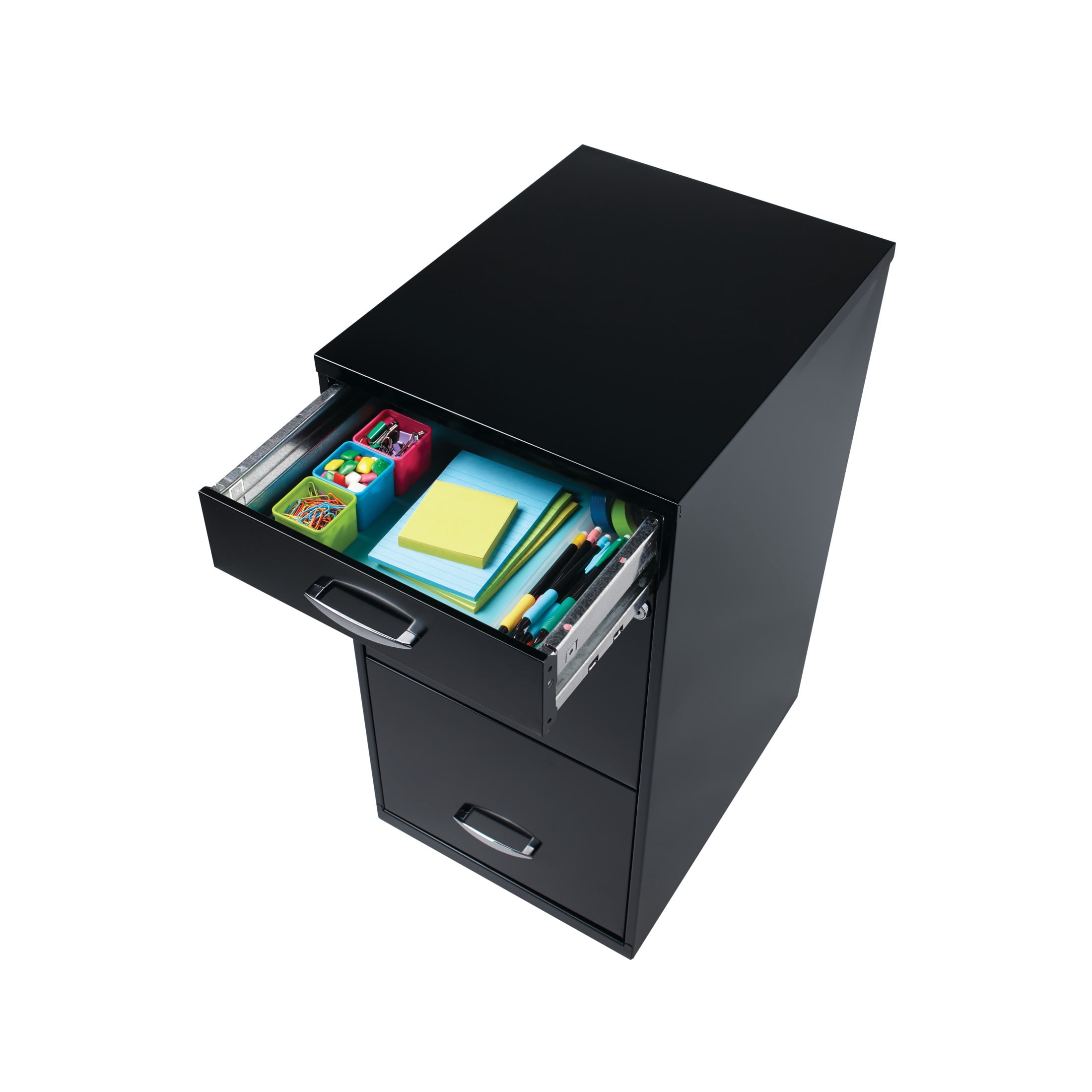 Space Solutions 3 Drawer Letter Width Vertical File Cabinet with Pencil Drawer, Black - Image 9