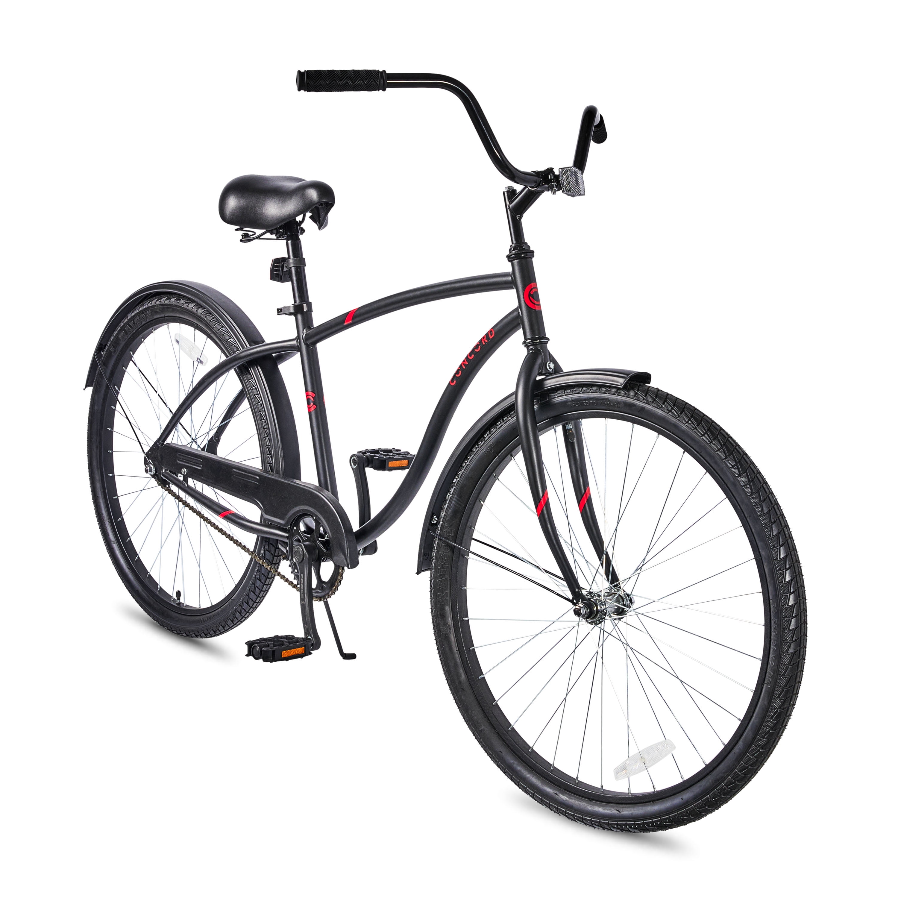 26" Concord Pacifica Cruiser Bicycle, Fits Riders 5'2" - 5'10"+, Adult, Unisex, Matte Black - Image 4