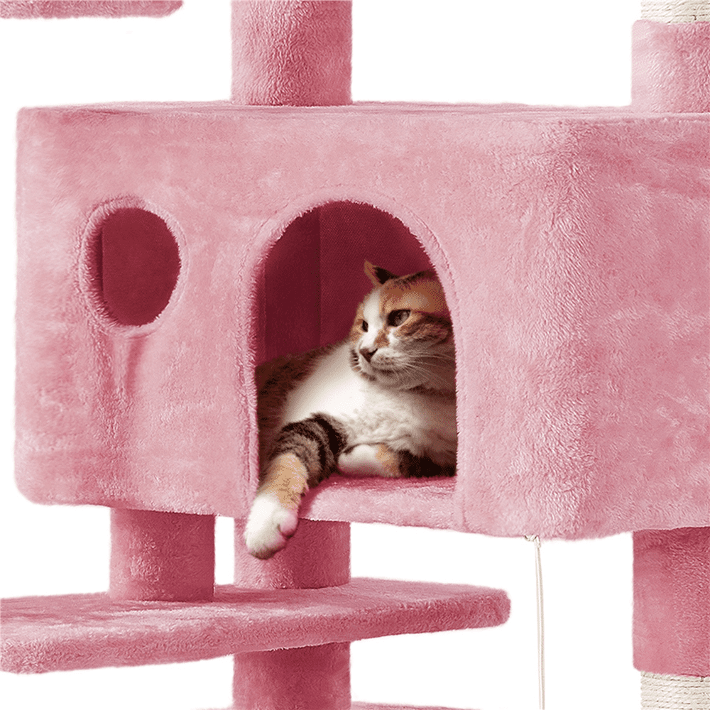 Renwick 70" Cat Tree Condo with 3 Platform & 3 Scratching Posts, Pink - Image 6