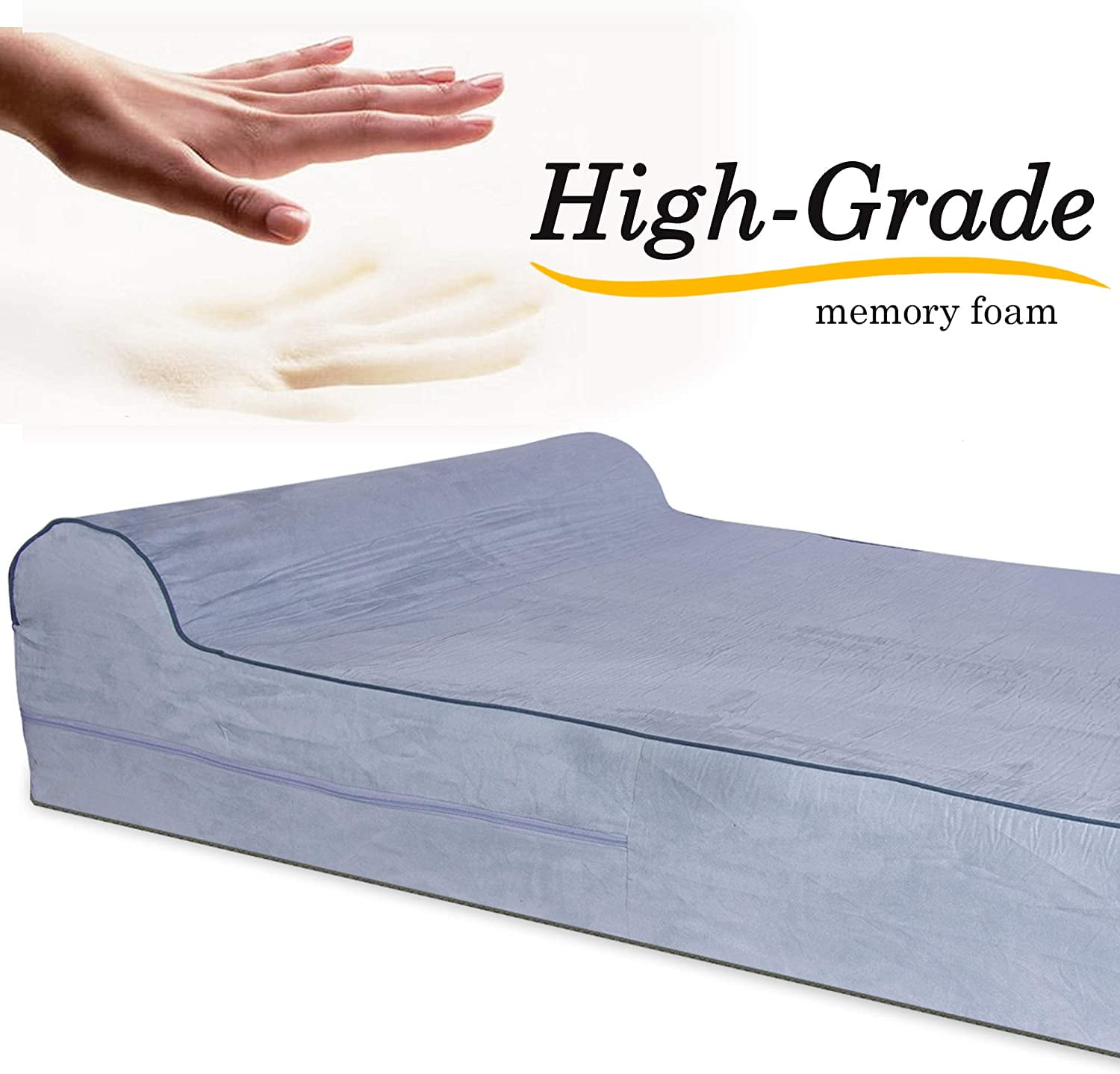 Kopeks Pillow Orthopedic Memory Foam Pet Dog Bed, Large, Grey - Image 4