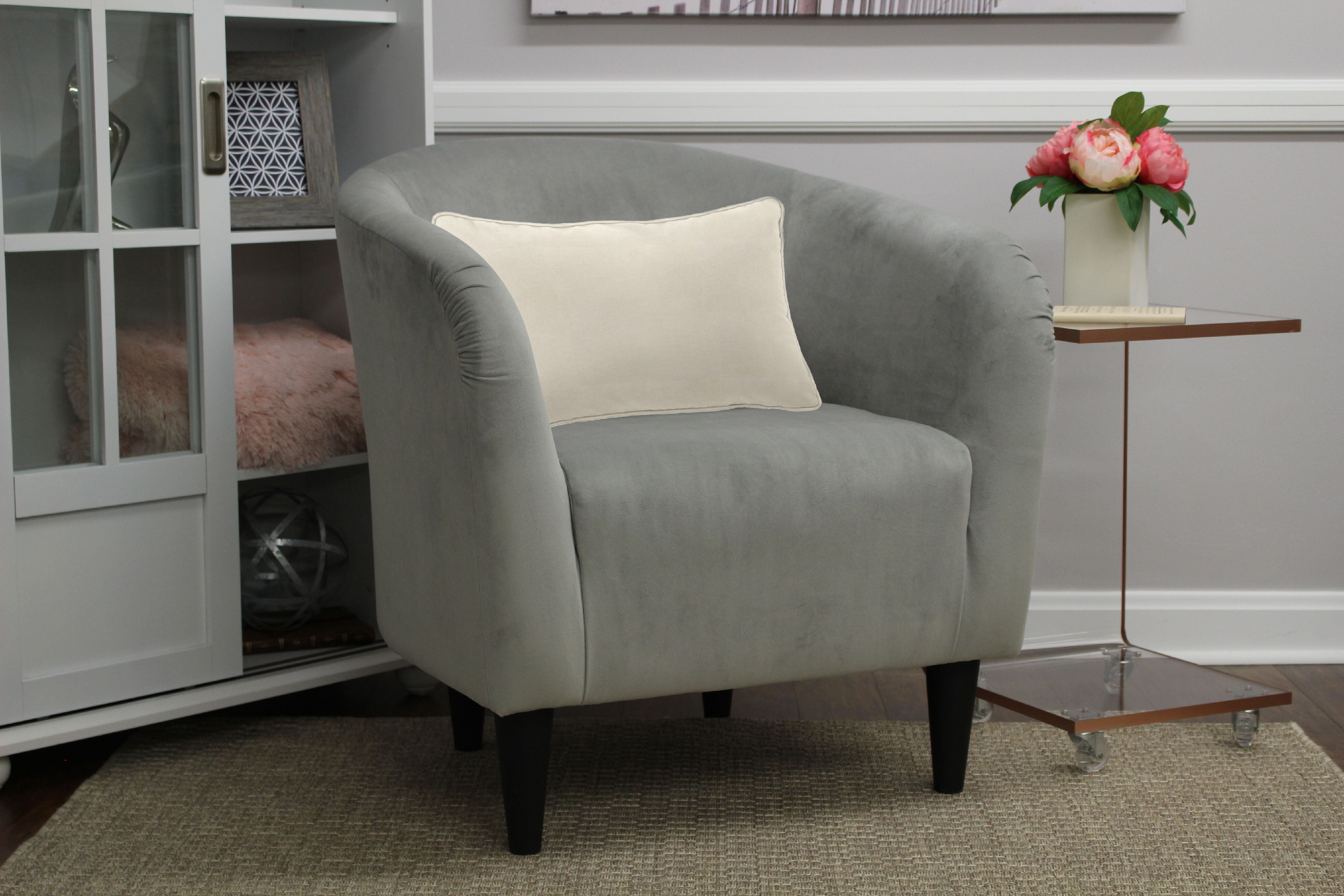 Mainstays Microfiber Tub Accent Chair, Dove Gray - Image 4