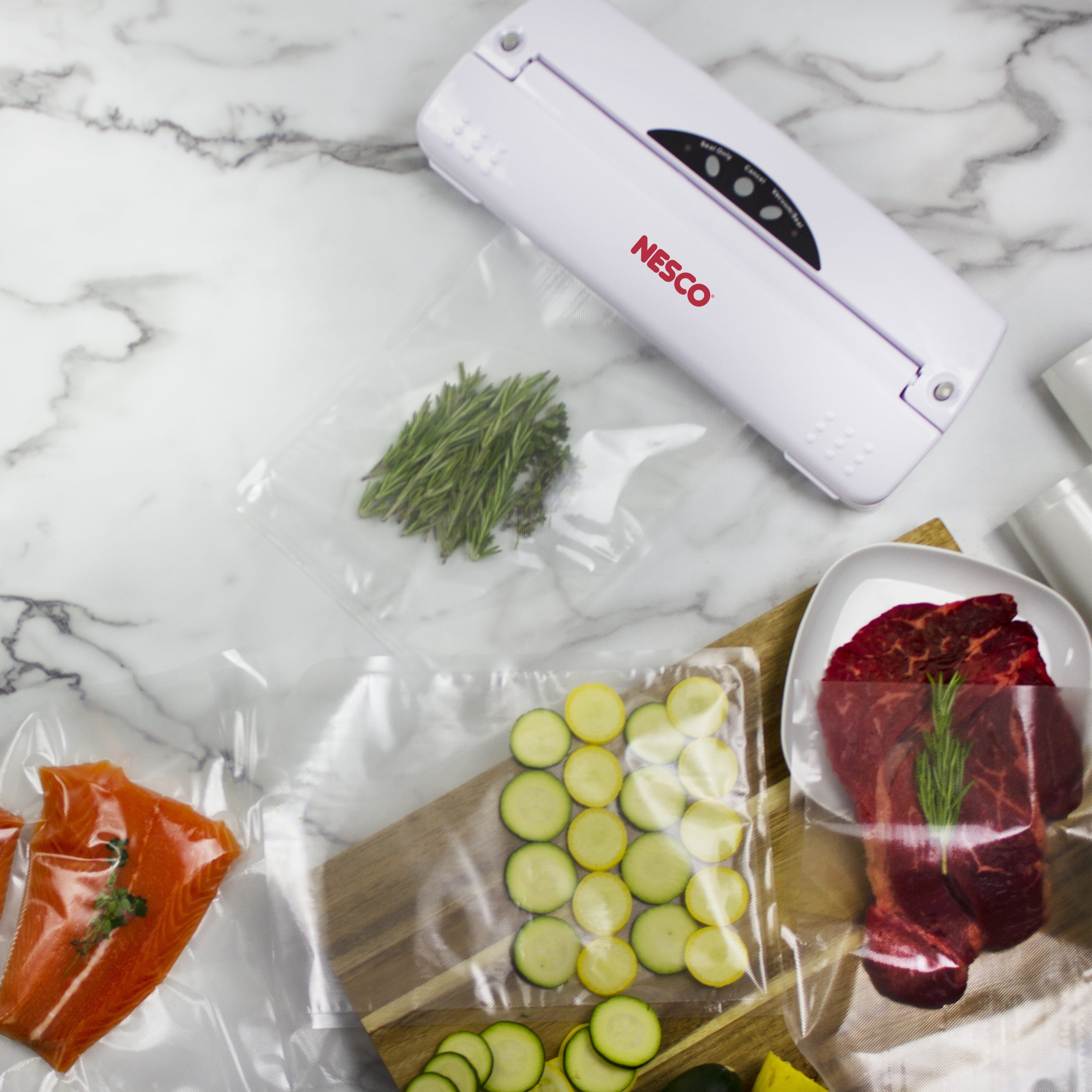 Nesco Food Storage Vacuum Sealer, Built in Roll Storage, 10 Quart bags + 10 Gallon Bags Included - Image 10