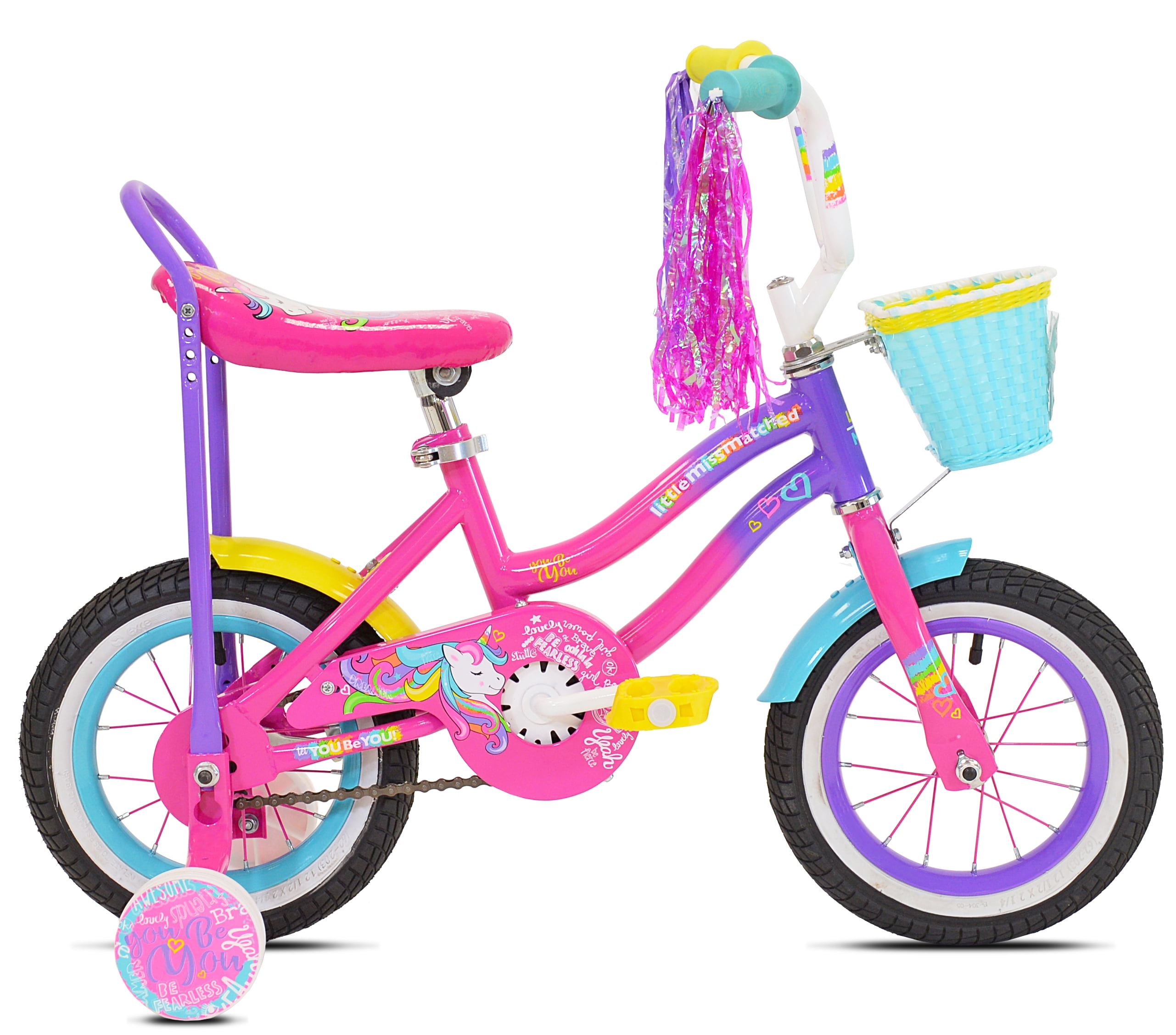 12" LittleMissMatched Unicorn Child's Bicycle, 12" Wheels, Toddlers Ages 3+, Pink,Purple - Image 5