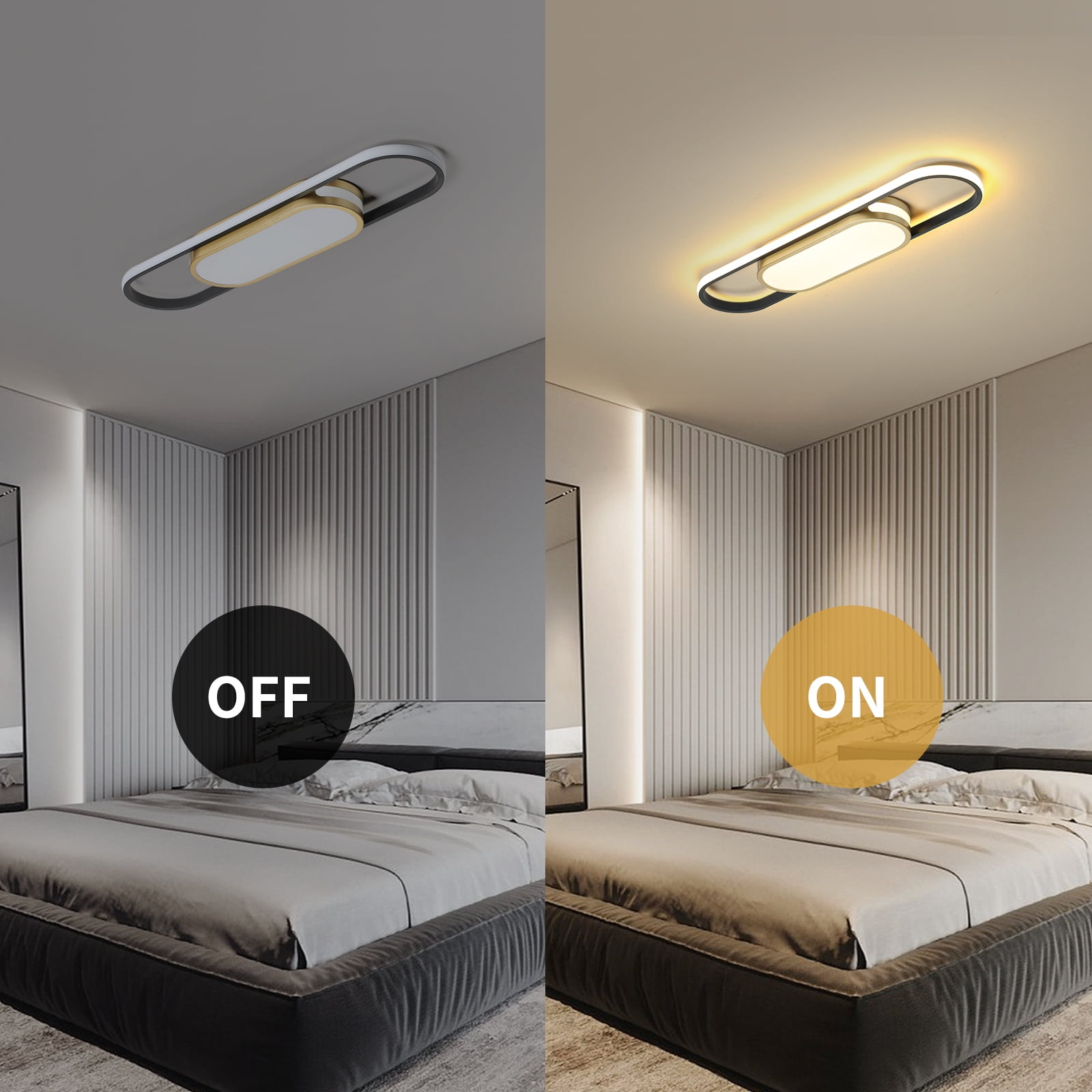 Garwarm Modern LED Flush Mount Ceiling Lights Dimmable LED Ceiling Lamp with Remote Control 40W Acrylic Linear Ceiling Lighting Fixtures for Living Room Dining Kitchen Bedroom (3000-6500K) - Image 13