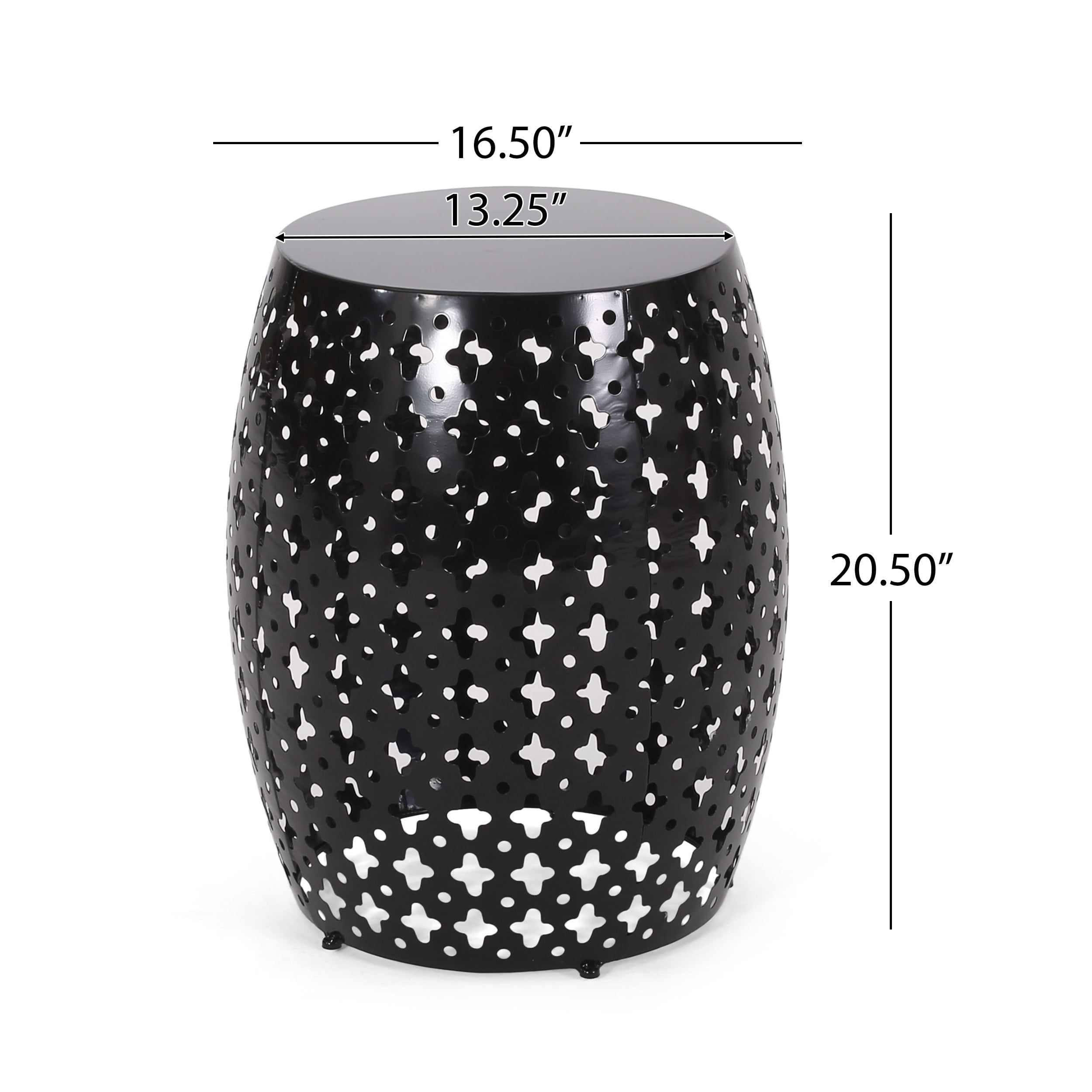 Lorent Metal Outdoor Side Table, Black - Image 5