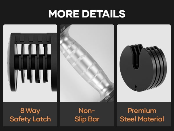 Naipo Adjustable Dumbbell 25lb Weights Dumbbells with Anti-slip Handle Home Gym Exercise Equipment Weights for Women at Home Workout - Image 8