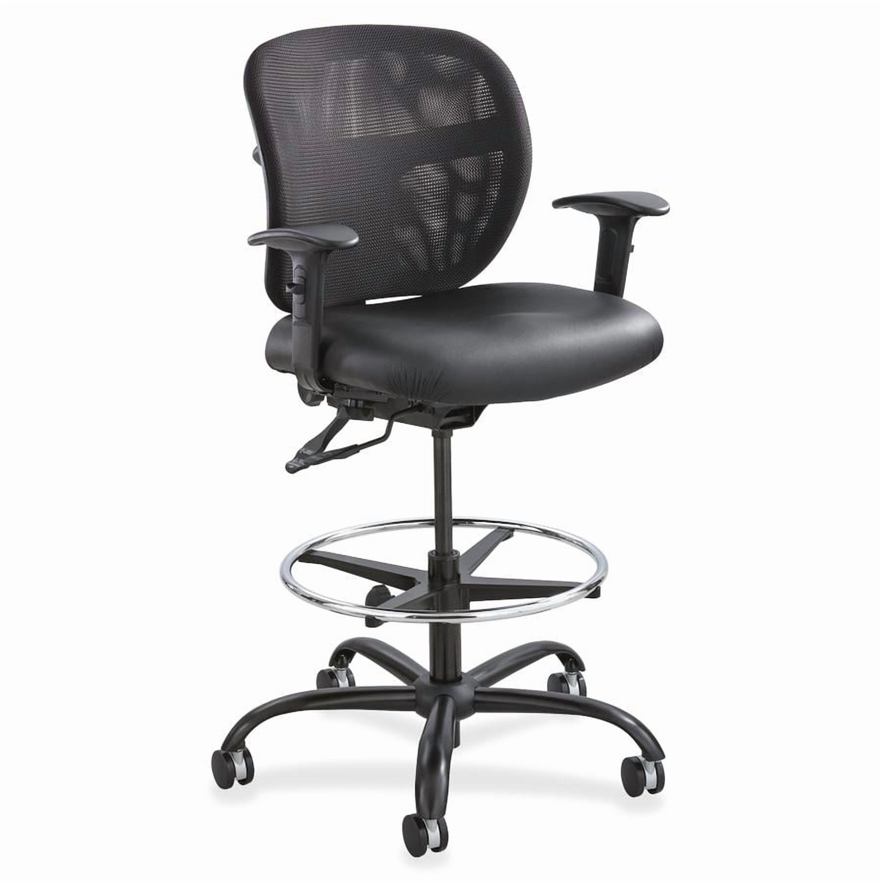 Safco Big and Tall Stool, Heavy Duty Black Vinyl Seat Mesh Back Rated to 400 lbs. - Image 7