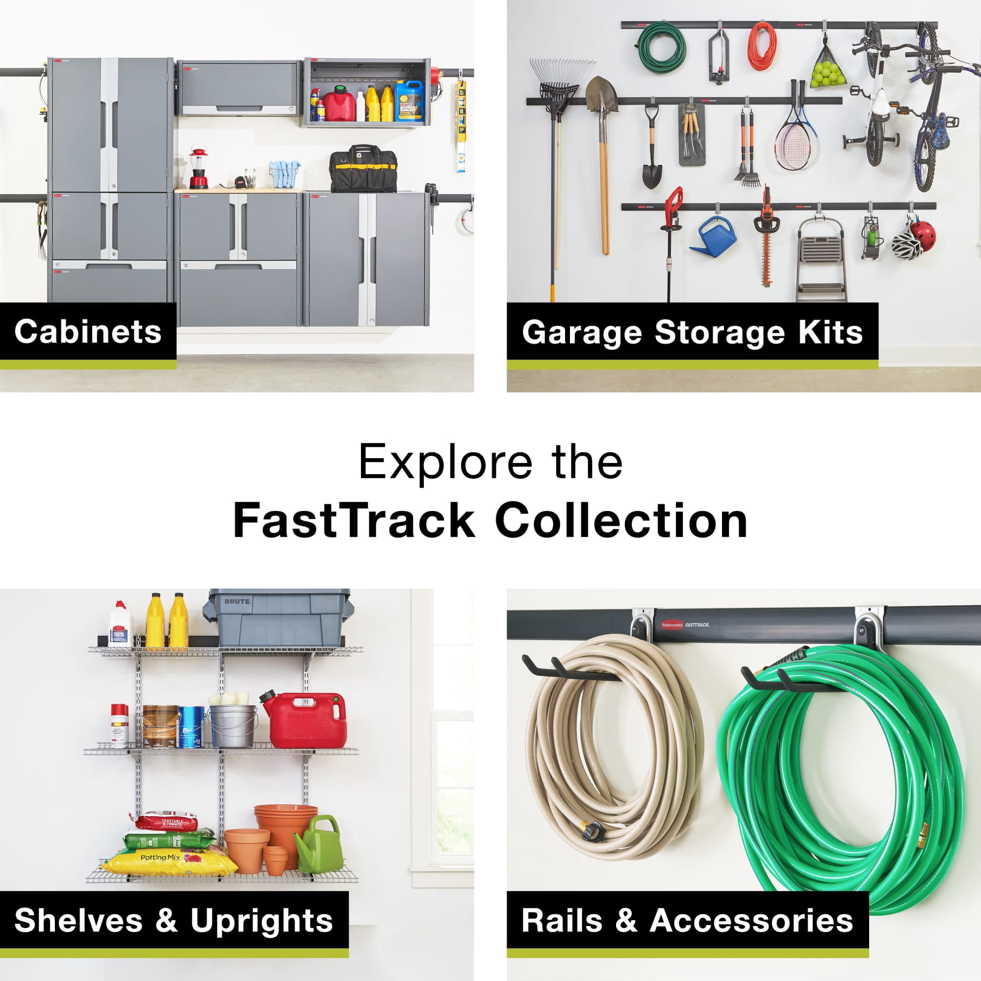 Rubbermaid Garage FastTrack 8-Piece Small Kit, Black/Grey - Image 6
