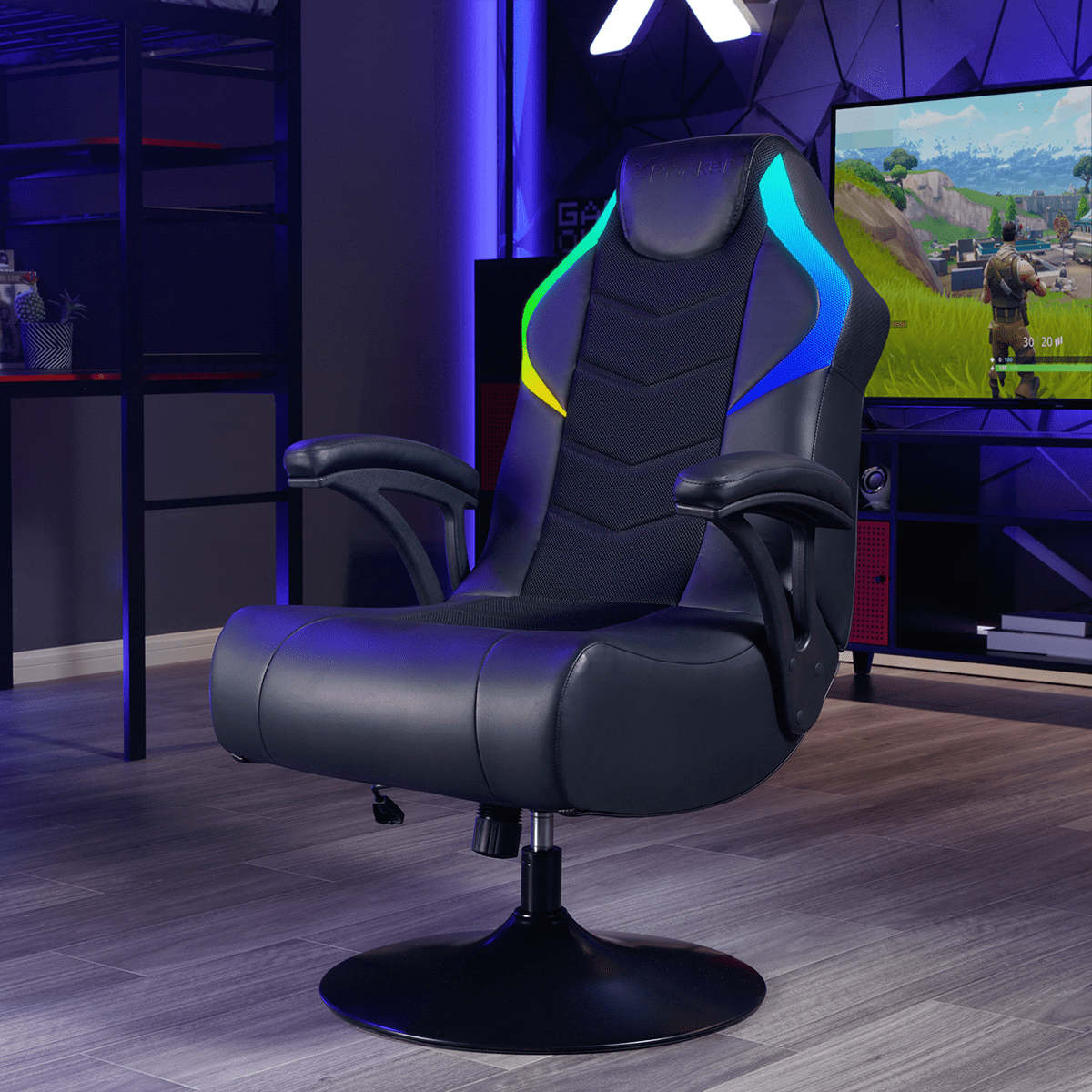 X Rocker Nemesis RGB Pedestal Gaming Chair, Black - Image 12