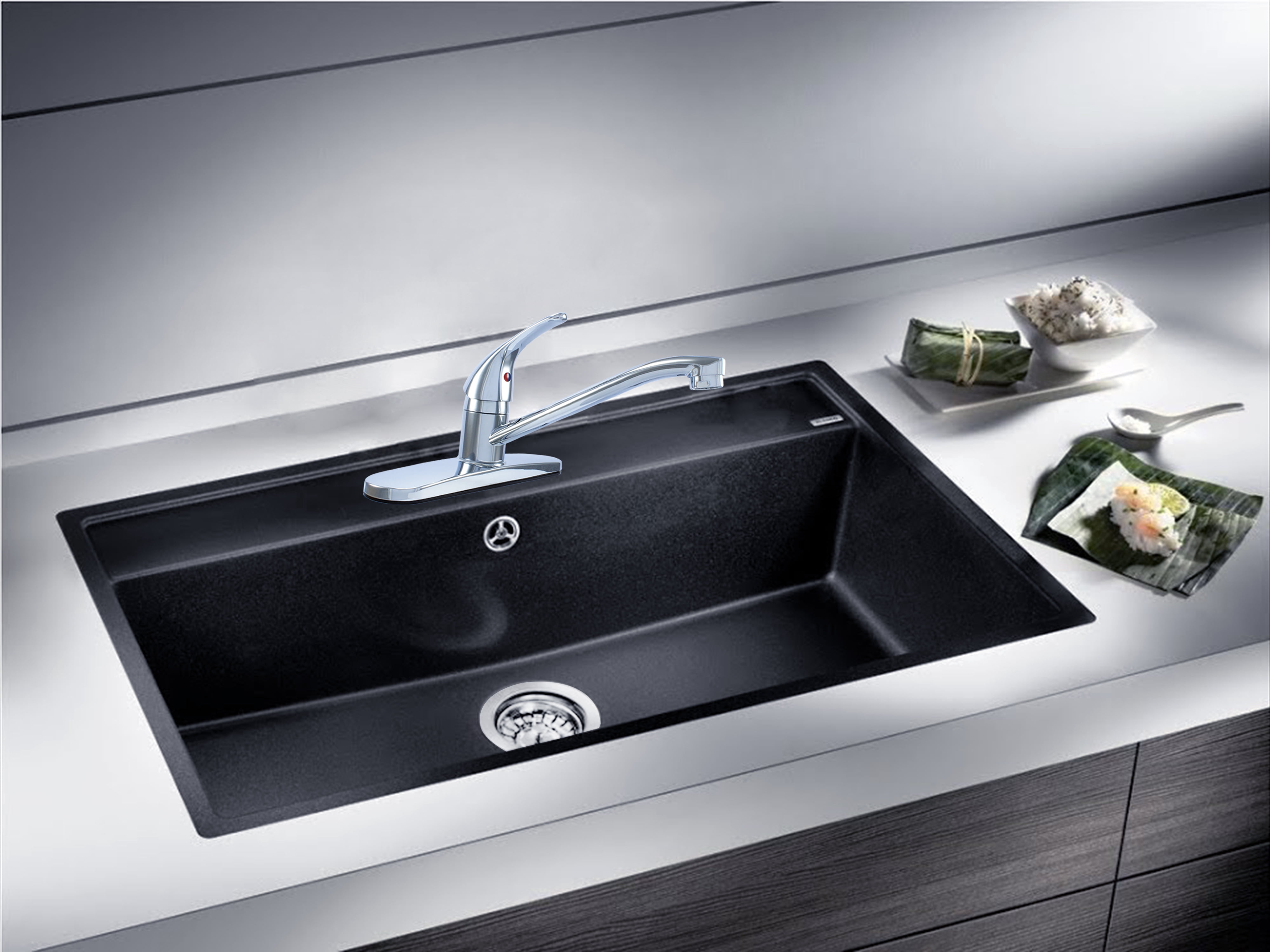 WMF-8347Z-CP - Hybrid Metal Deck Single Handle Kitchen Sink Faucet, Ceramic Cartridge, less Spray - Image 4