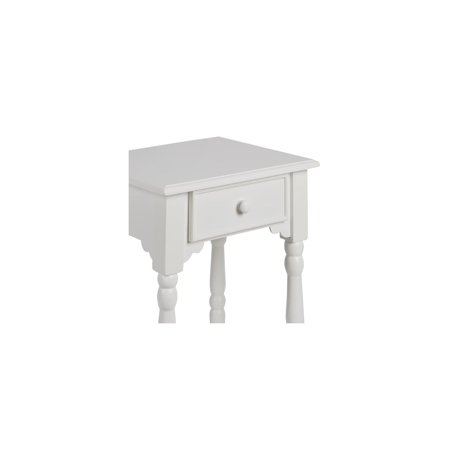 Decor Therapy Jane 1-Drawer Side Table, Nightstand, 17" x 14" x 26", White - Image 2